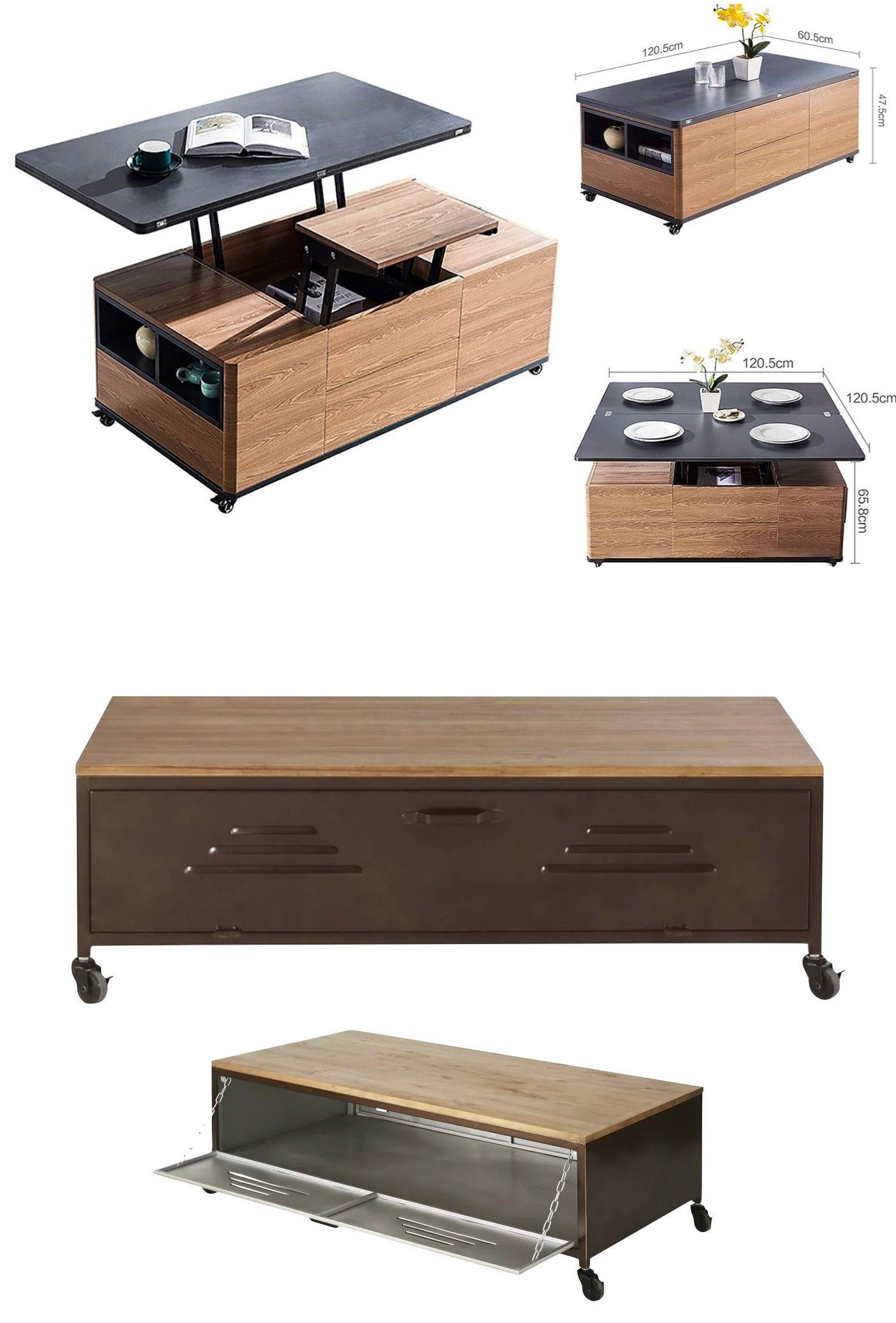 meuble rangement multifonction table rangement roulette