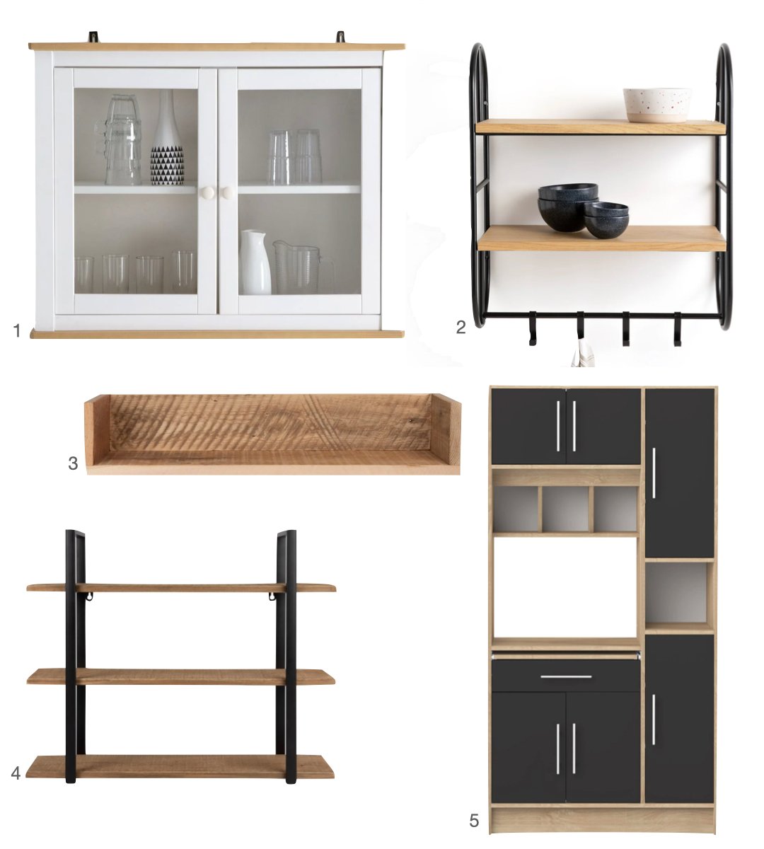 mobilier commode cuisine noir bois marron fer metal design