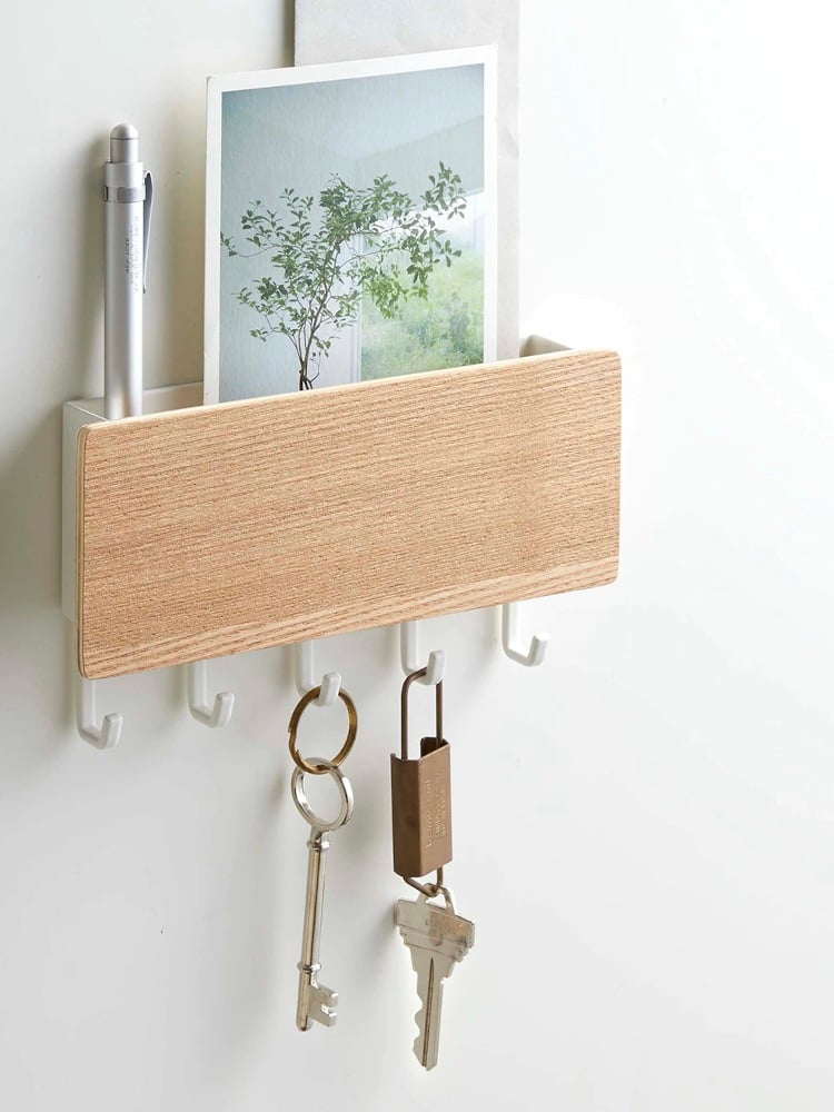 rangement mural bois boîte suspendue porte clé
