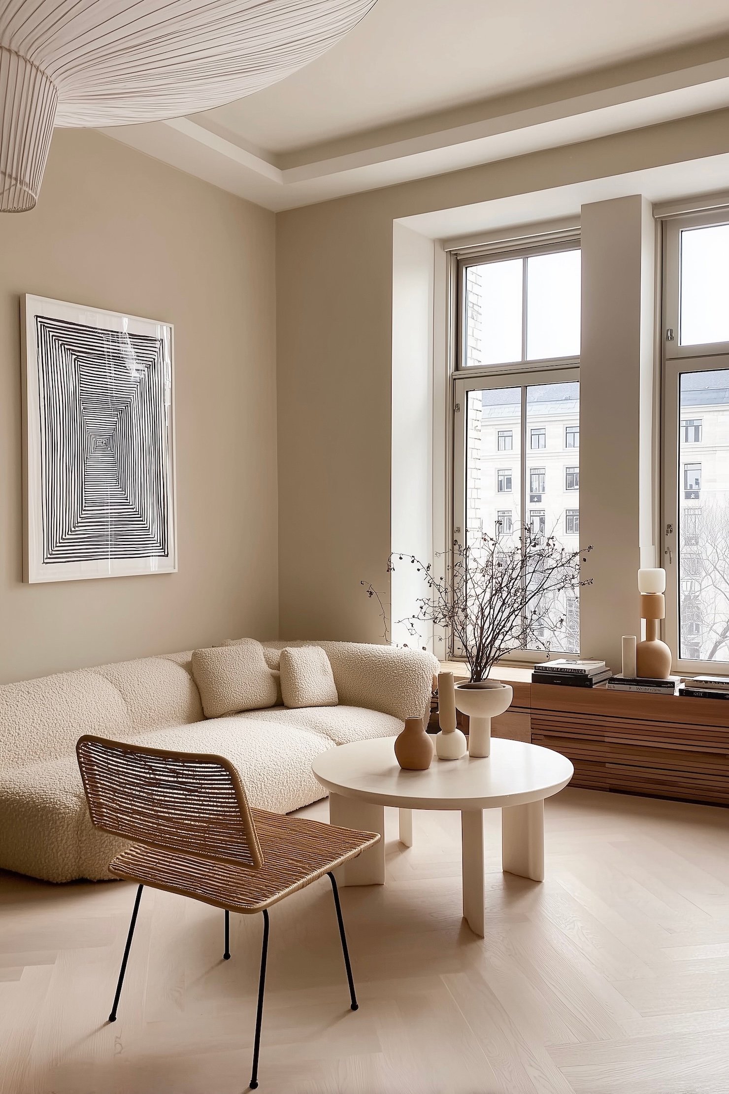 salon point de Hongrie blanc peinture