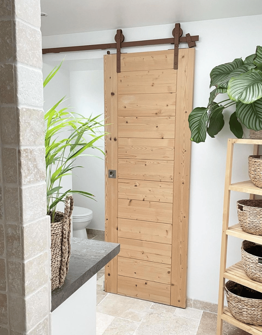 salle de bain toilette porte gallandage bois