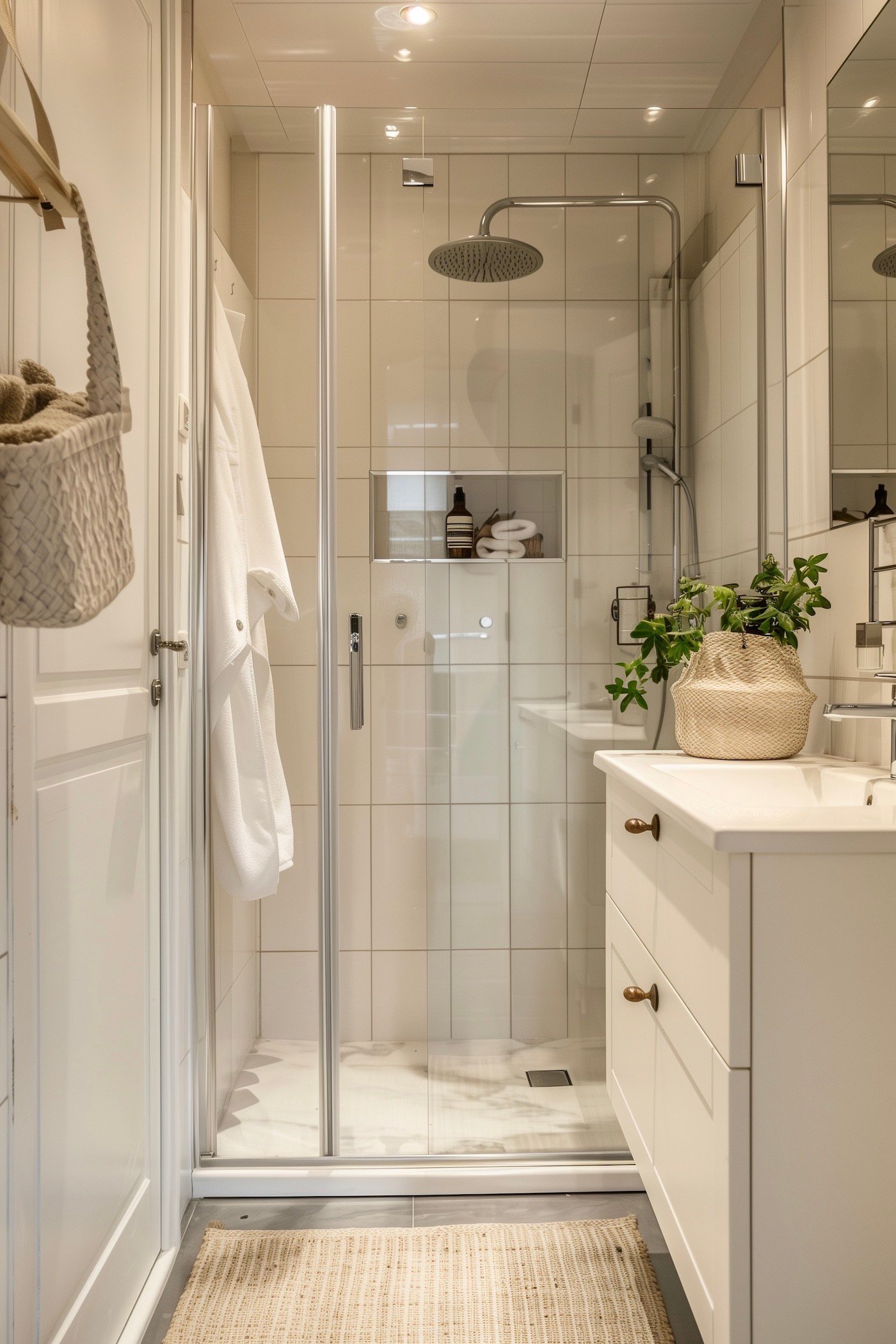 agencer salle de douche en longueur astuces déco