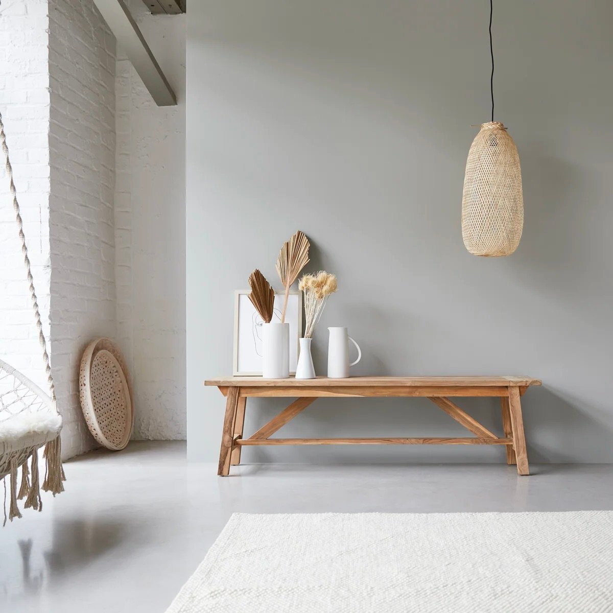 banc bois brut zen entrée déco