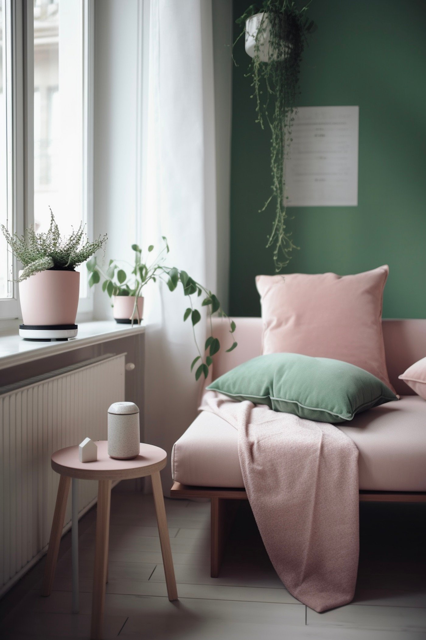 roue couleurs harmonie intérieur déco verte rose