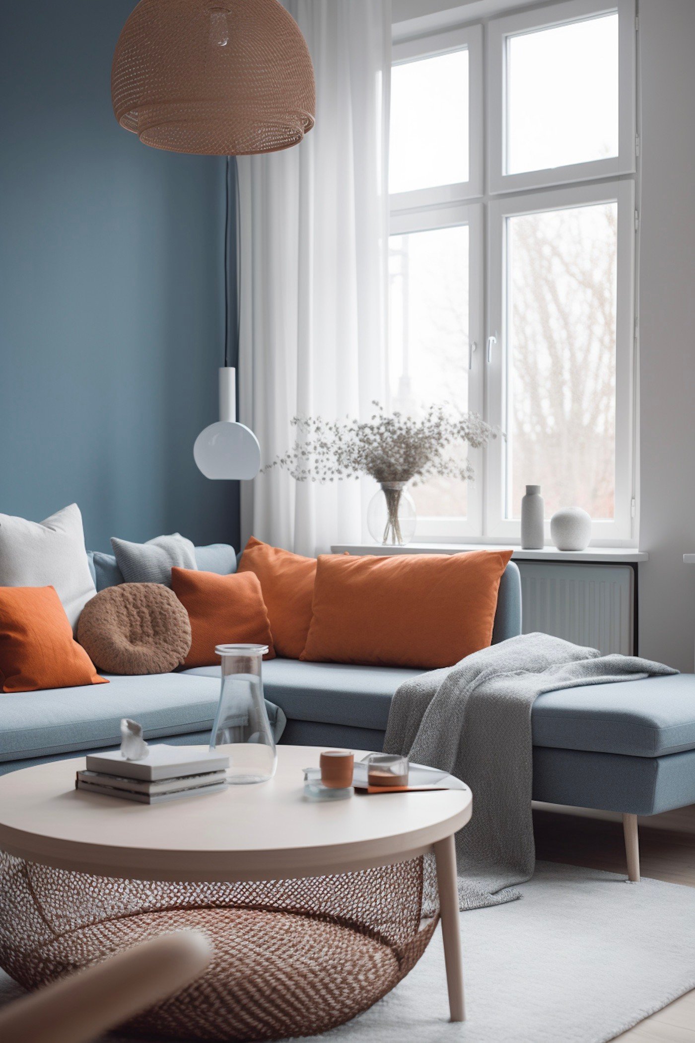 salon ikea design bleu gris orange original hack