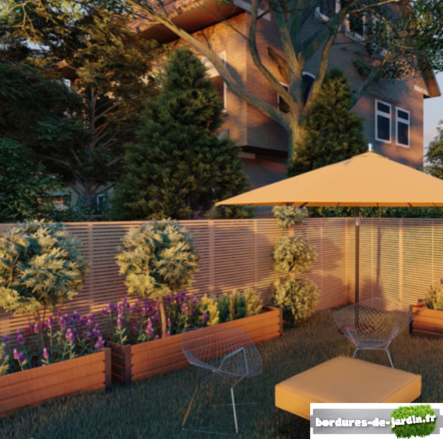 séparation terrain claustra bois chic maison