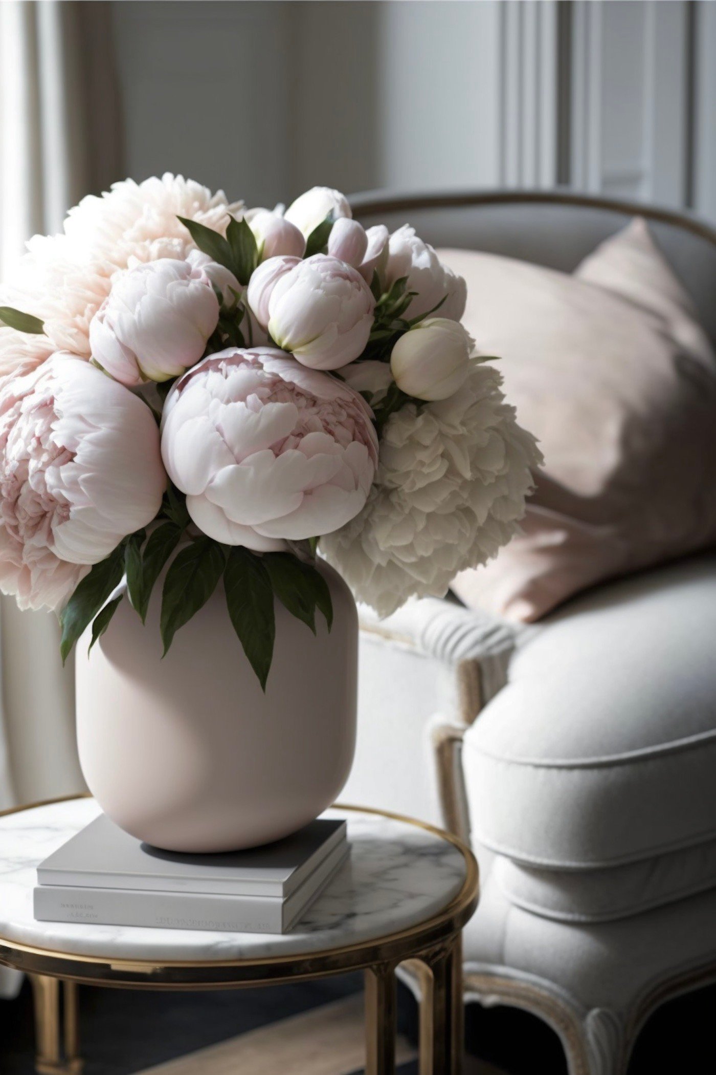 appartement parisien rose décoration pivoines