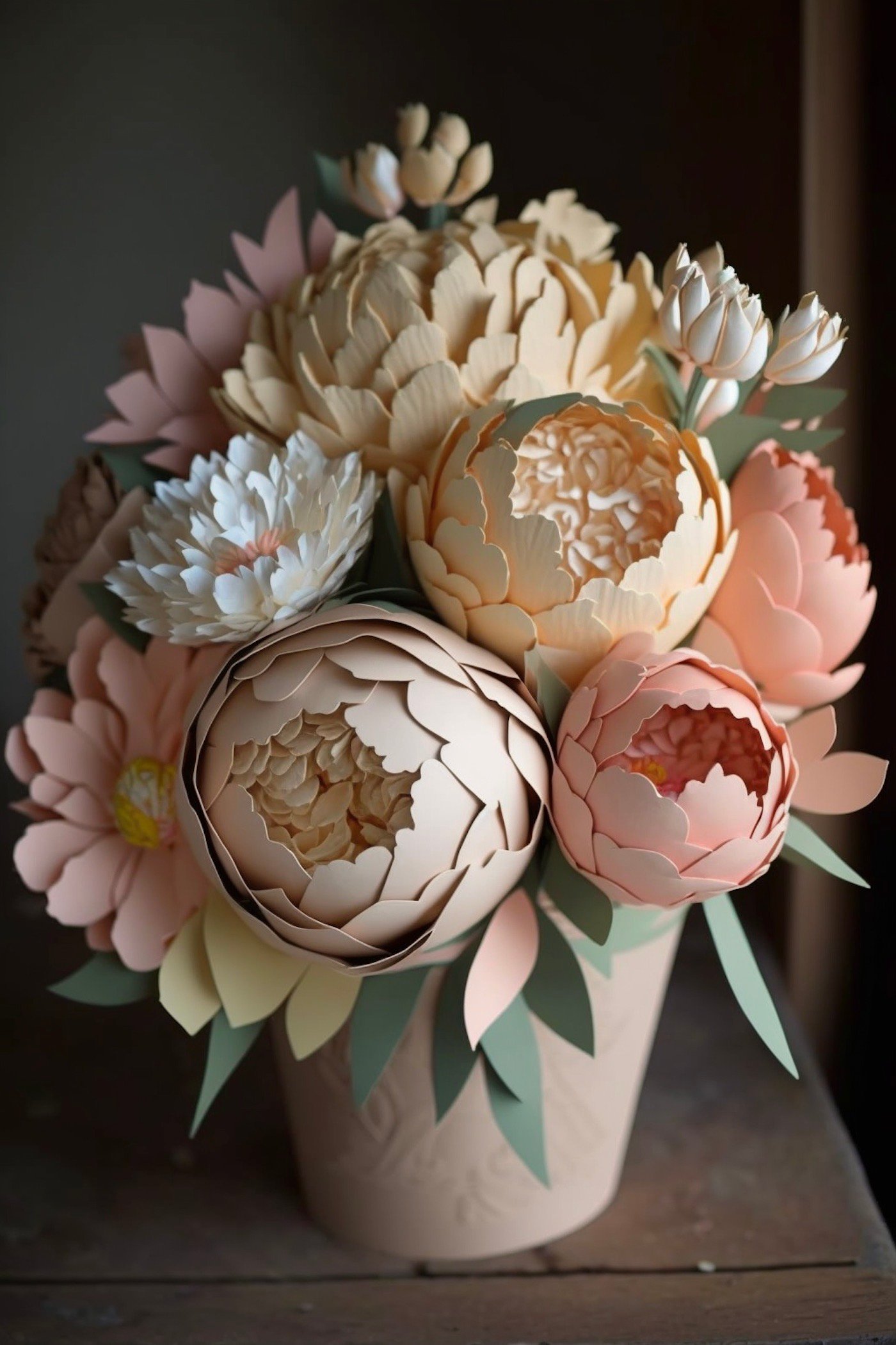 bouquet fleurs en papier diy cricut