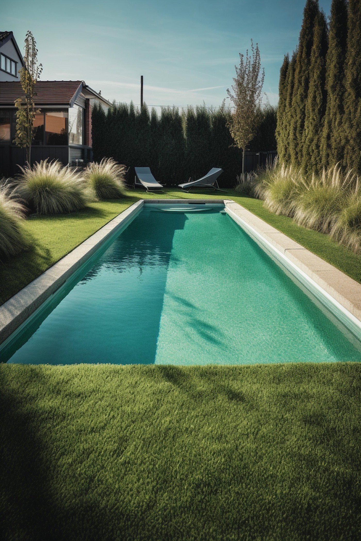 comment intégrer bassin au milieu jardin gazon