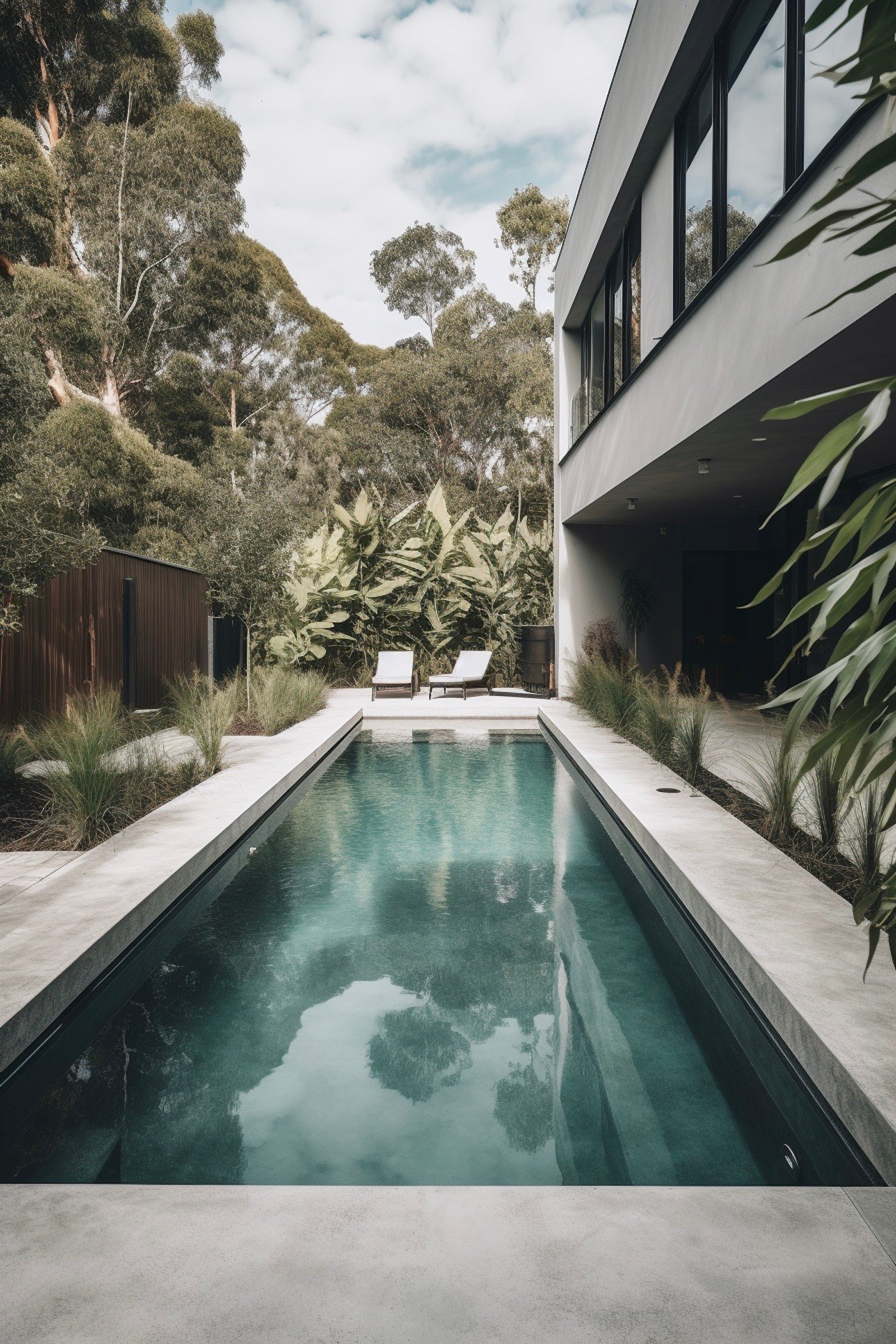 couloir de nage en longueur chez-soi terrasse