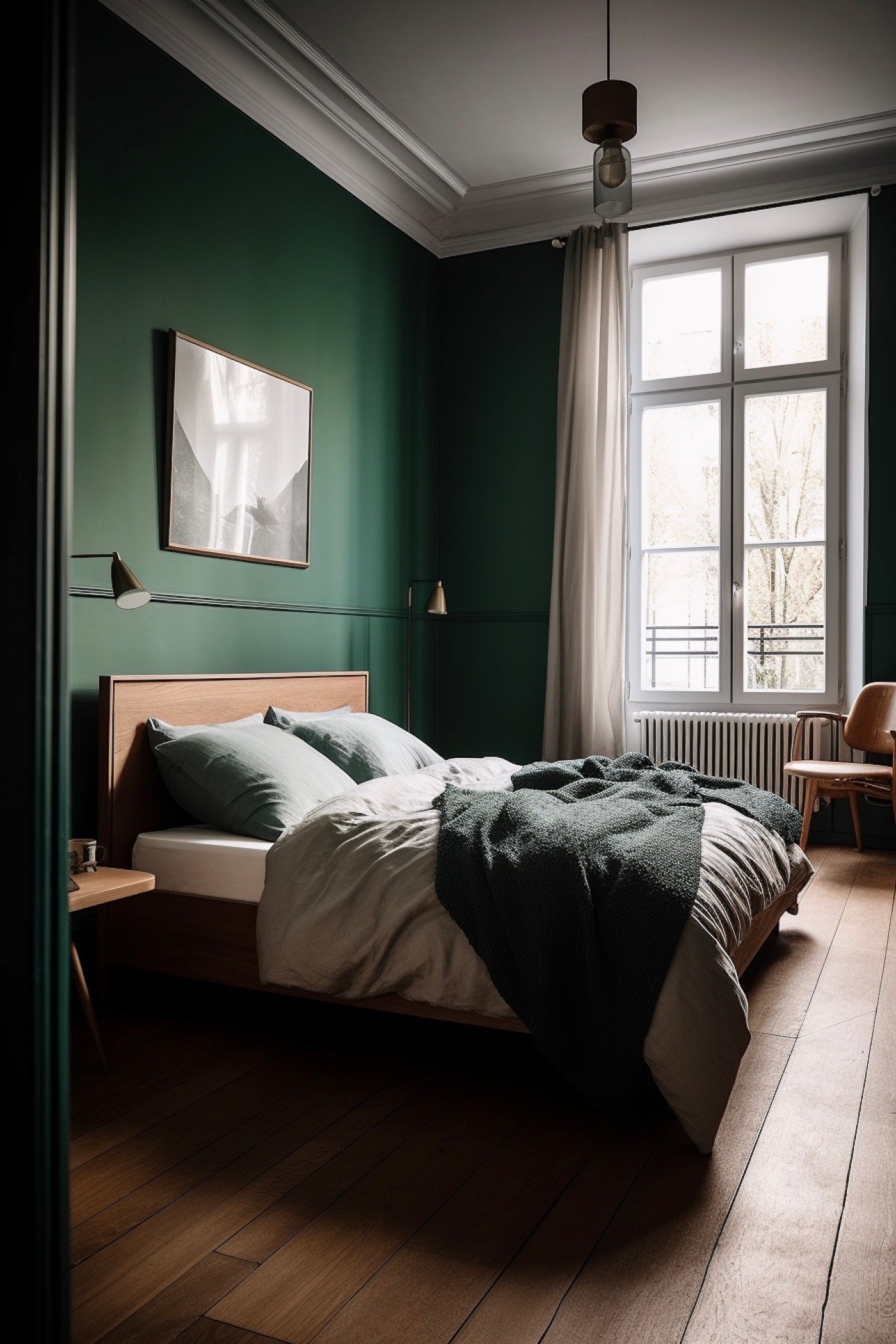 déco vert foncé chambre suite parentale design