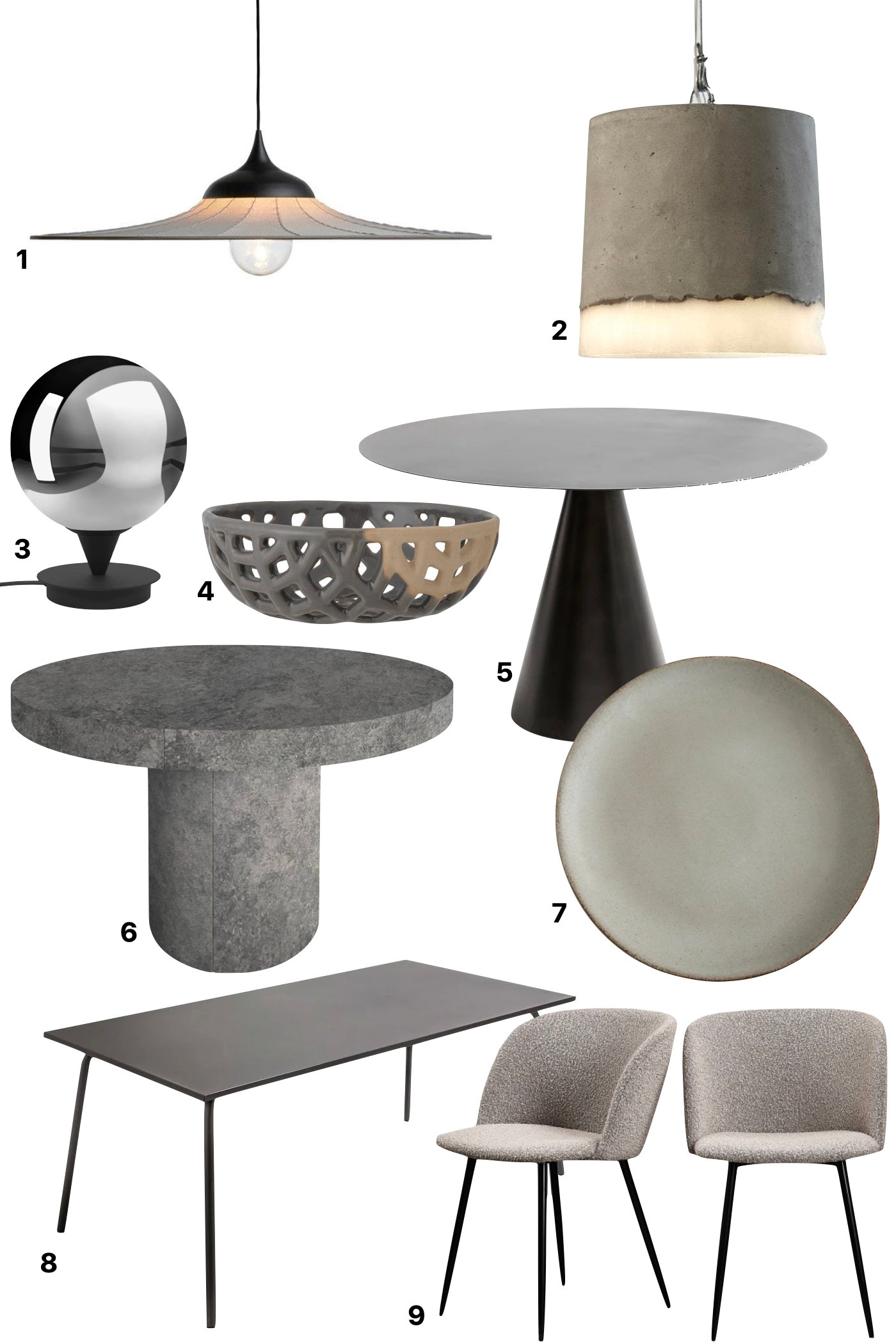 inspiration idée déco moderne salle à manger grise