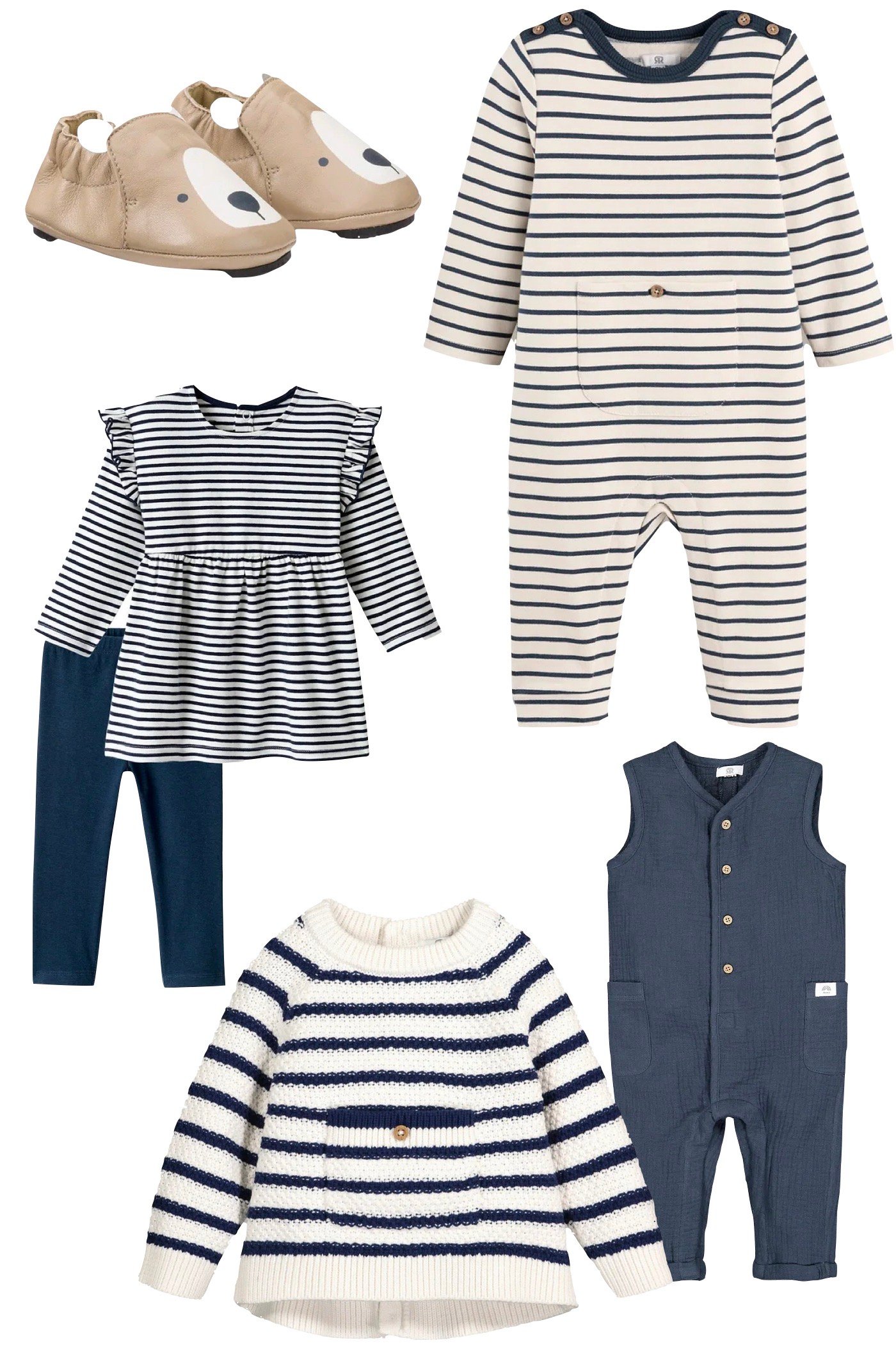 tenue mariage bébé thème mer rayures