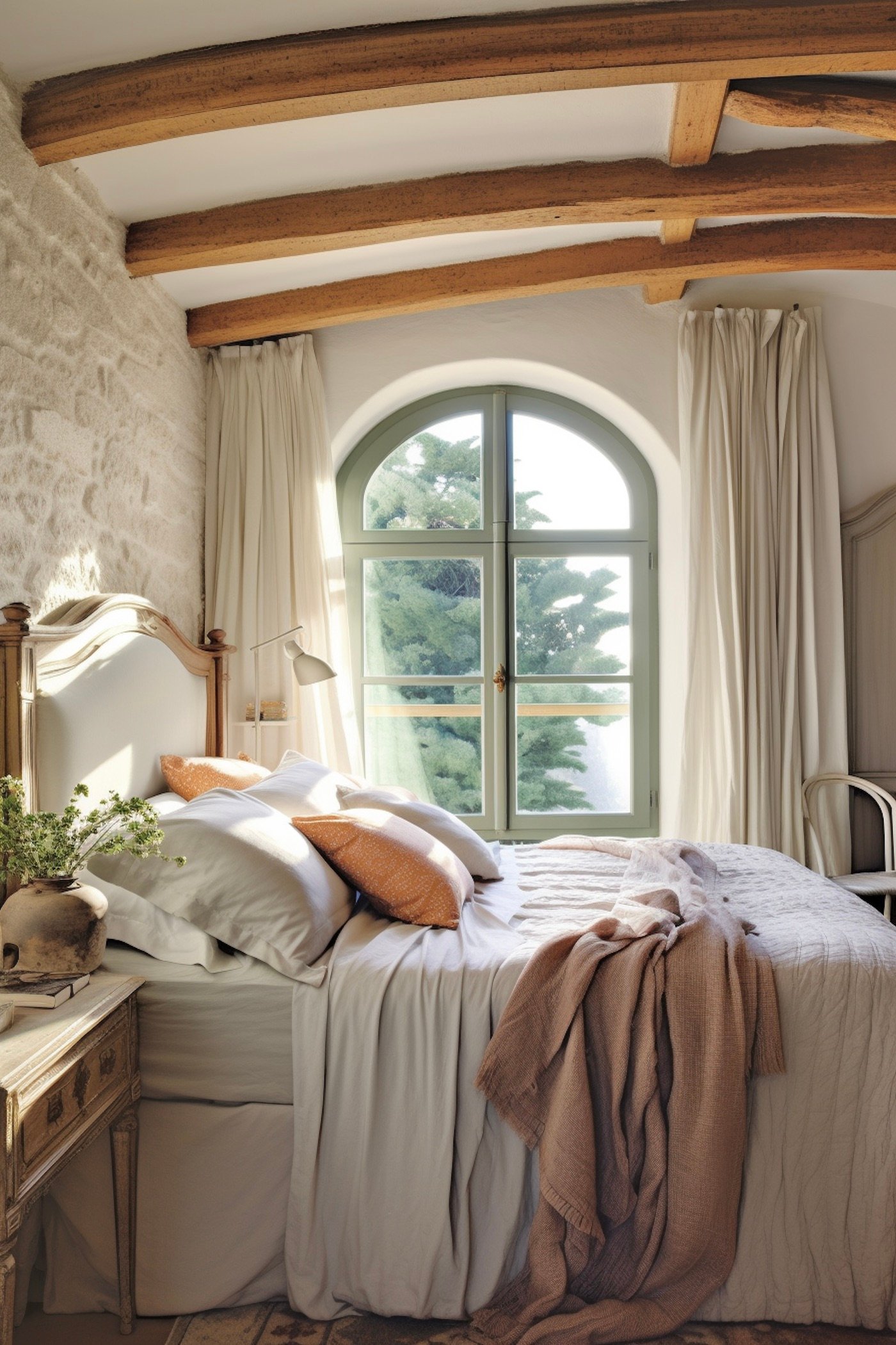 chambre couleurs provençales vert olive terracota pêche