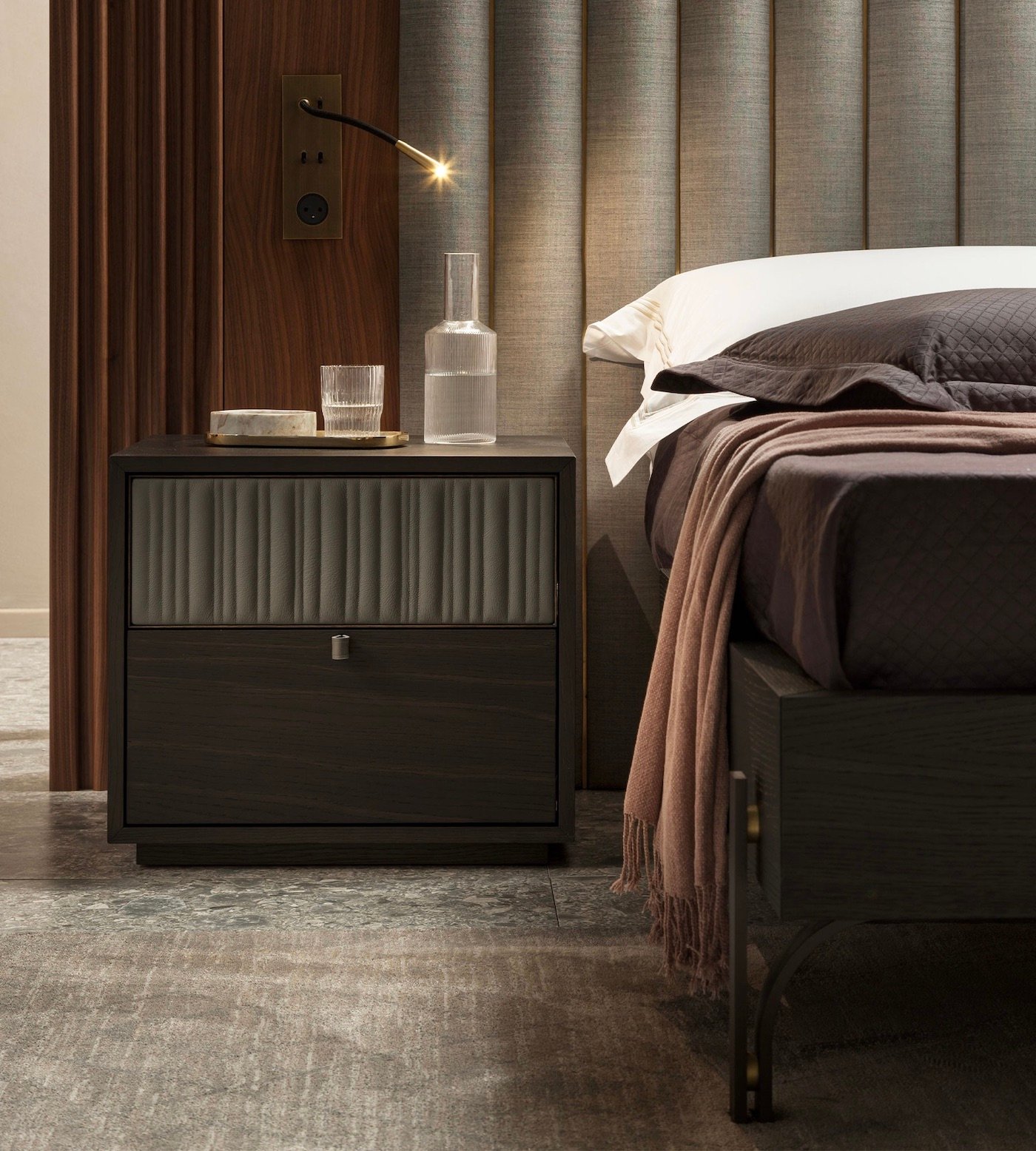 chambre décoration boudoir gris luxe