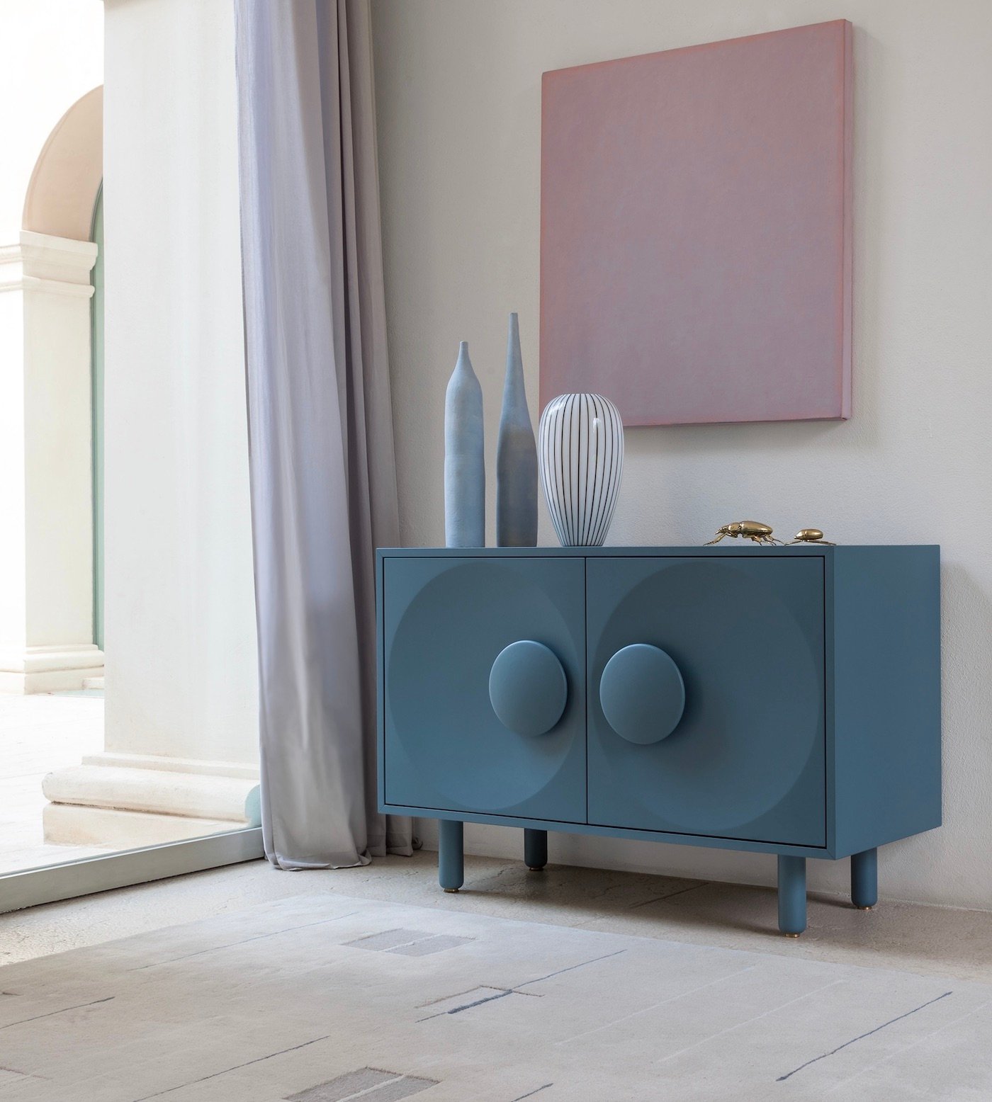 commode buffet bleu pop décoration Morica