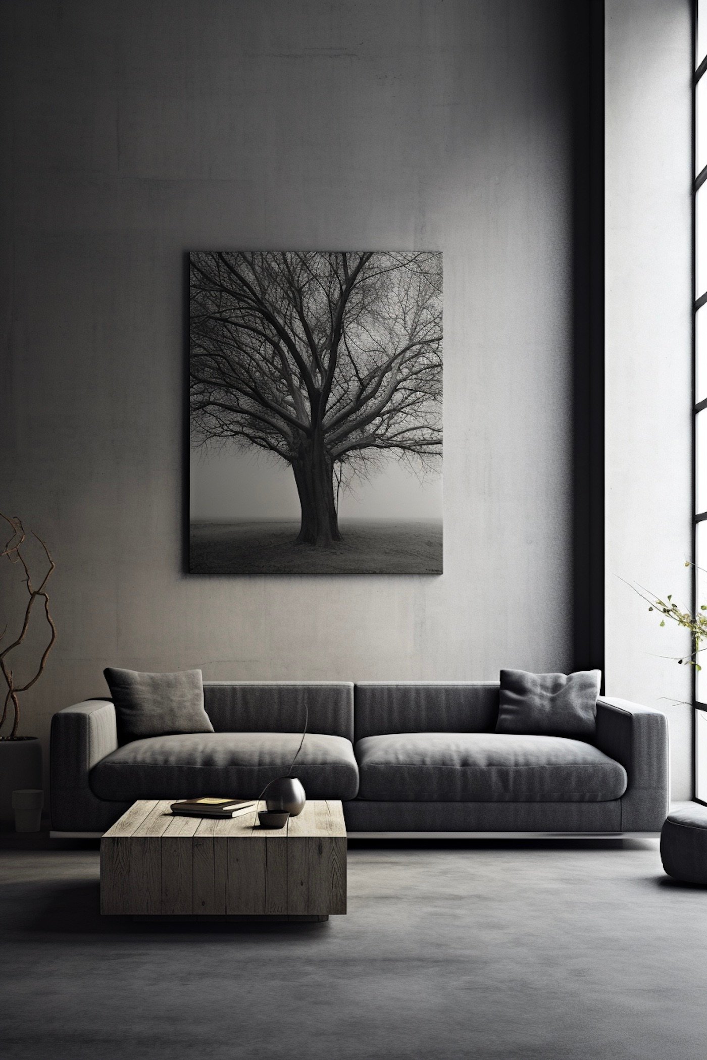 décoration salon gris scandinave loft design