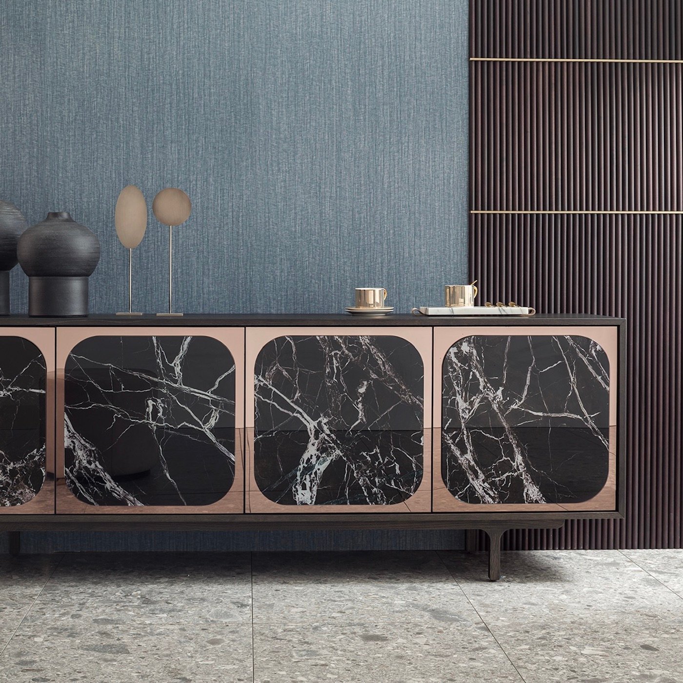 meuble néo 70s seventies design moderne noir buffet