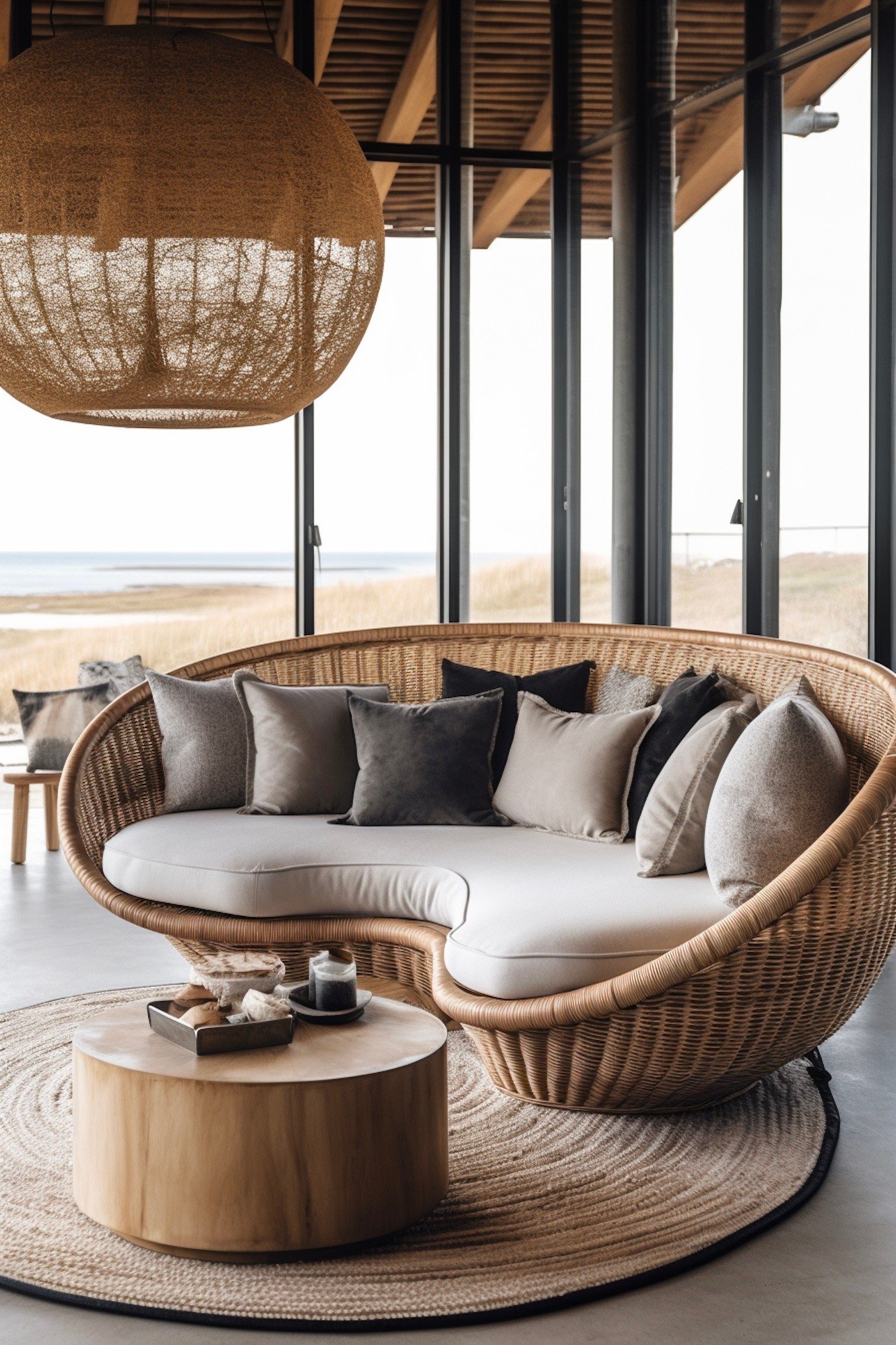 nettoyer canapé tissu rotin maison vacances plage