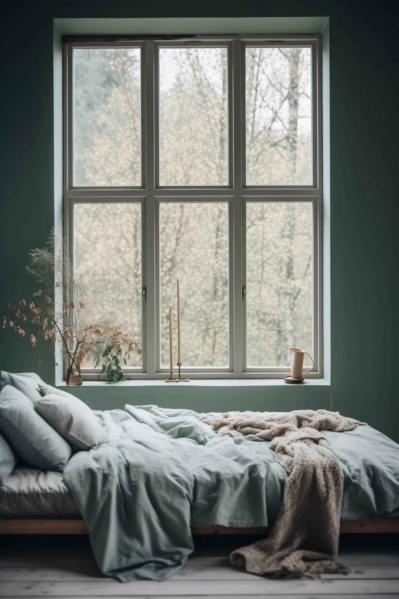 couleur bleu vert décoration intérieur suite parentale