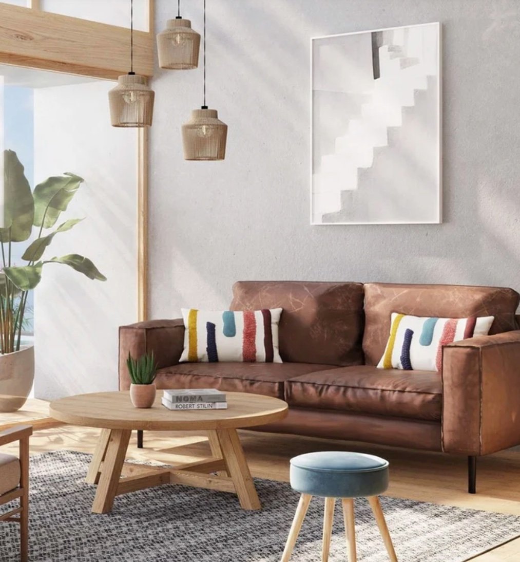 salon naturelle lumineux canape marron