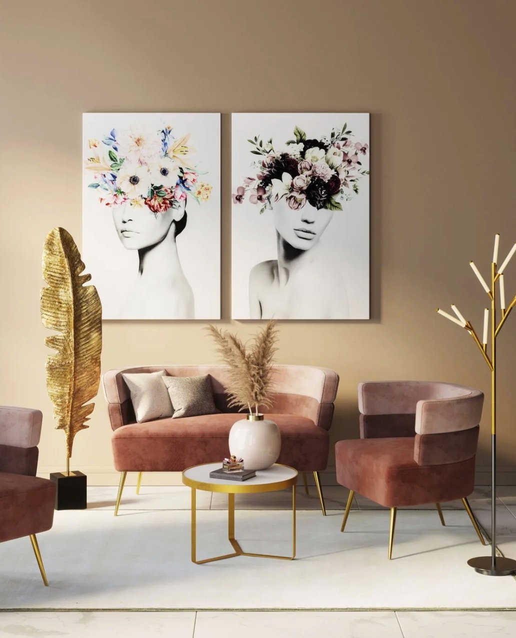 salon taupe canape rouge bordeaux laiton tapis