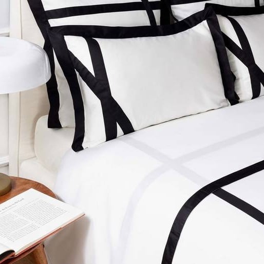 taie oreiller luxe graphique noir blanc