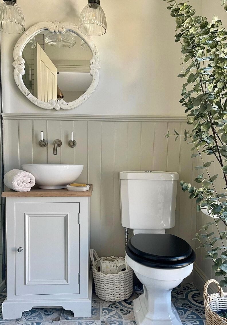 salle de bain toilette noir deco vintage