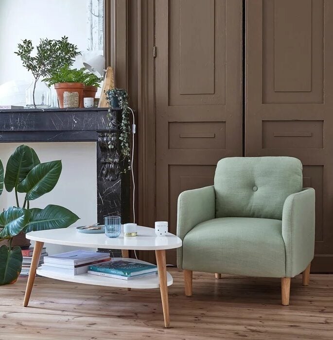 table basse blanche parquet bois canape