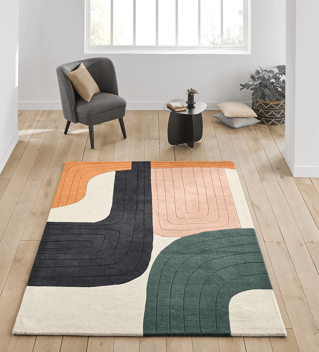 tapis multicolor relief dessin abstrait geometrique