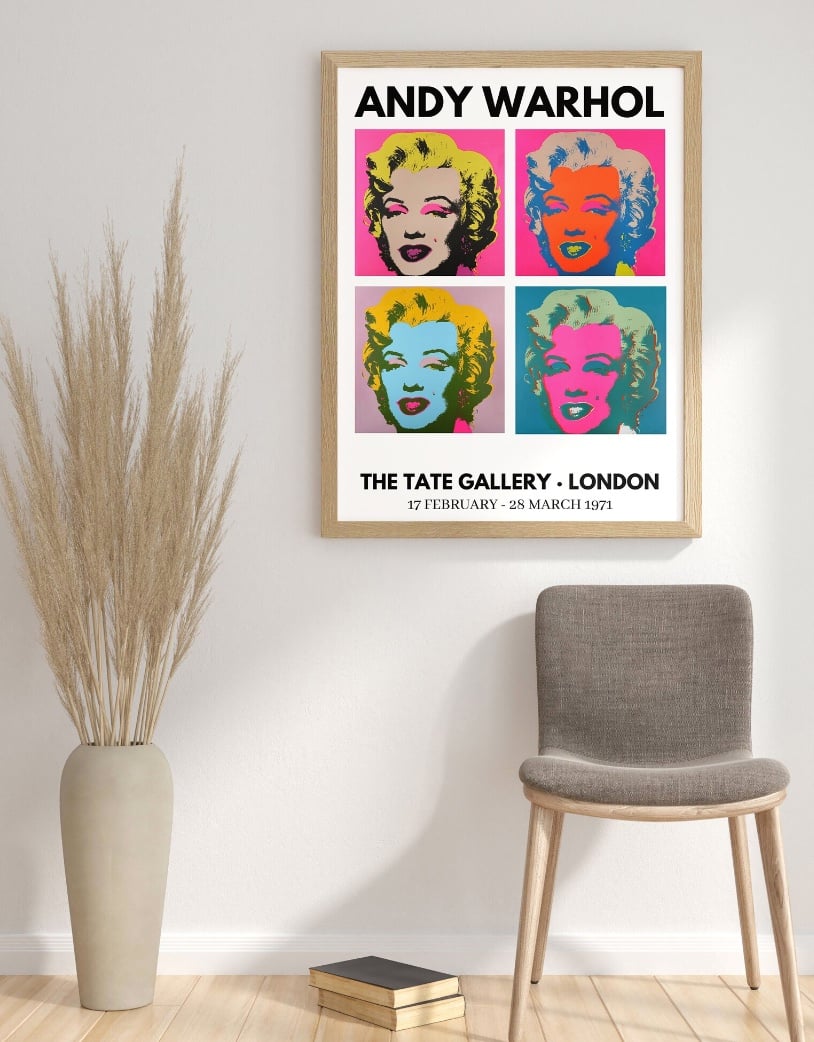 Affiche tableau Andy Warhol Marilyn Monroe Pop Art deco moderne mural
