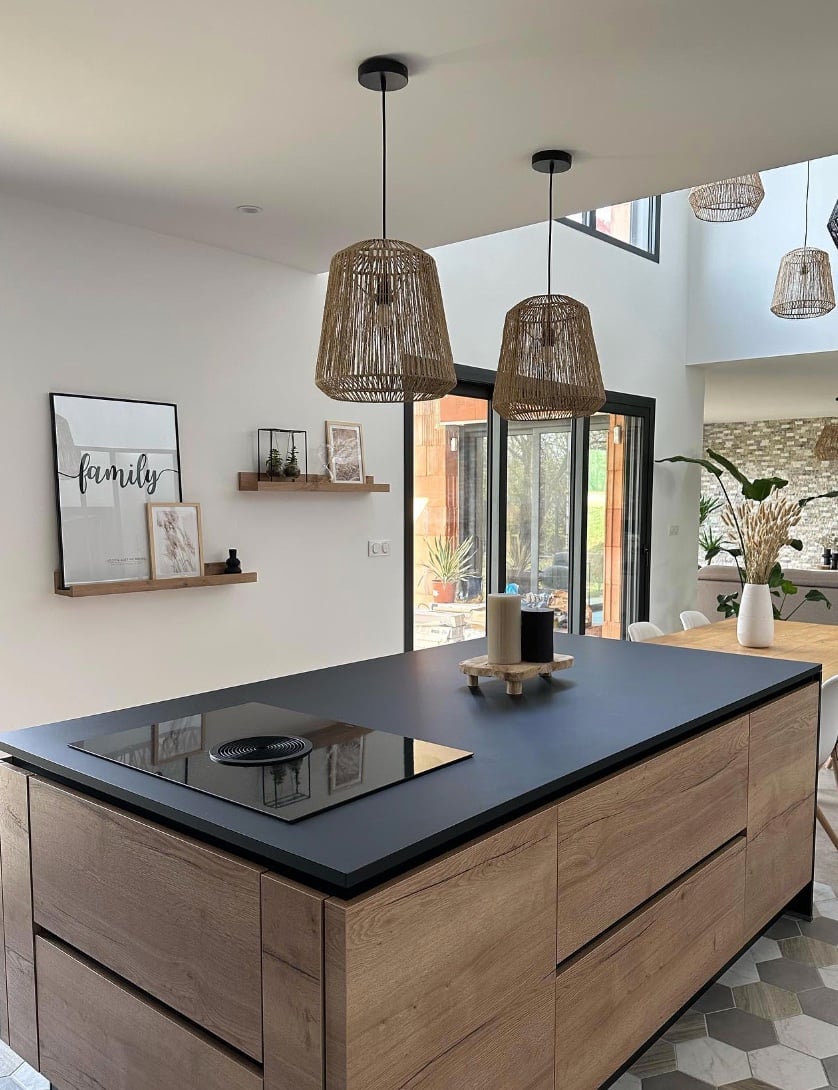 cuisine deco intérieure design contemporain ilot central