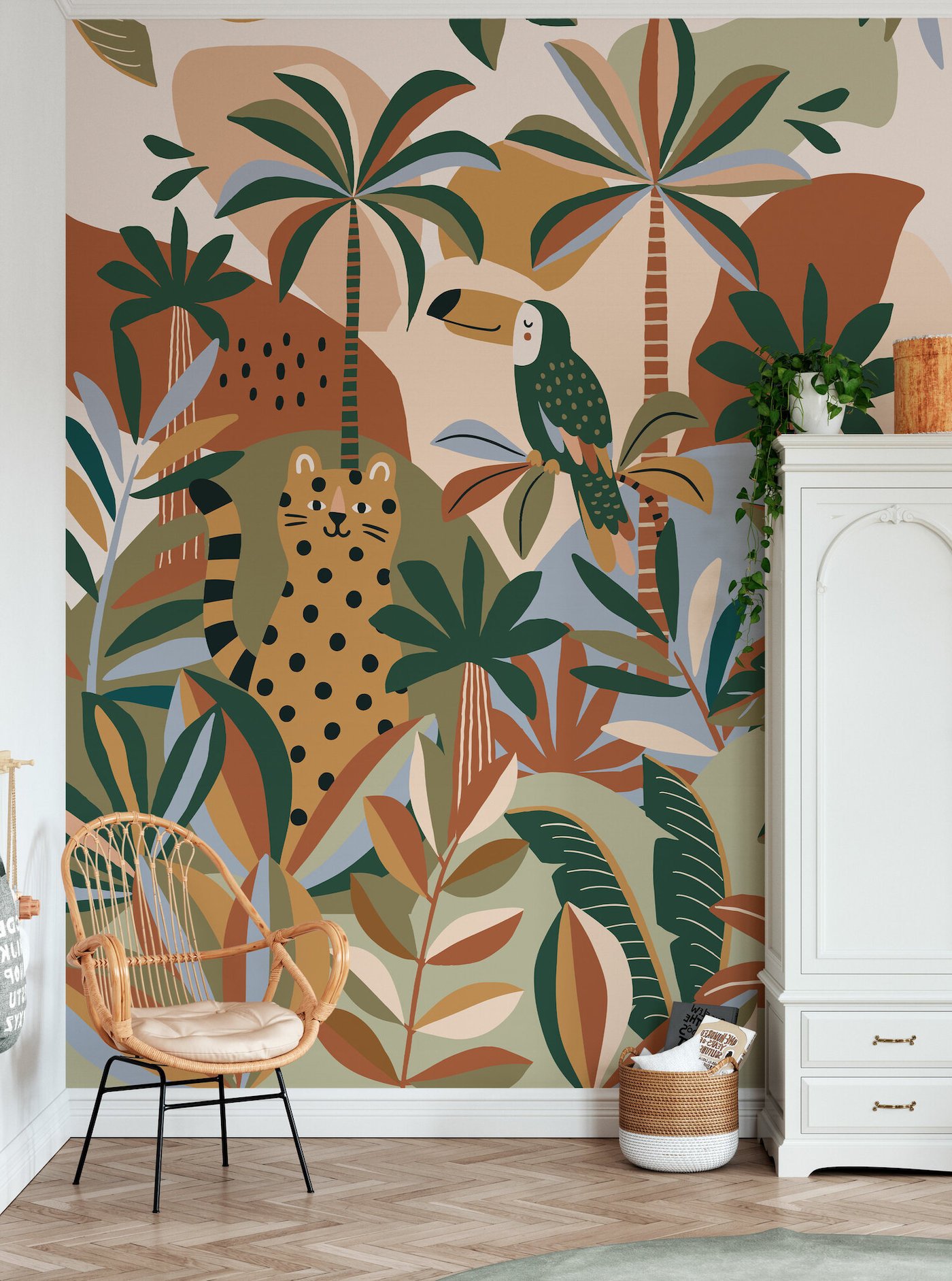 décor mural original jungle animaux dessin bd