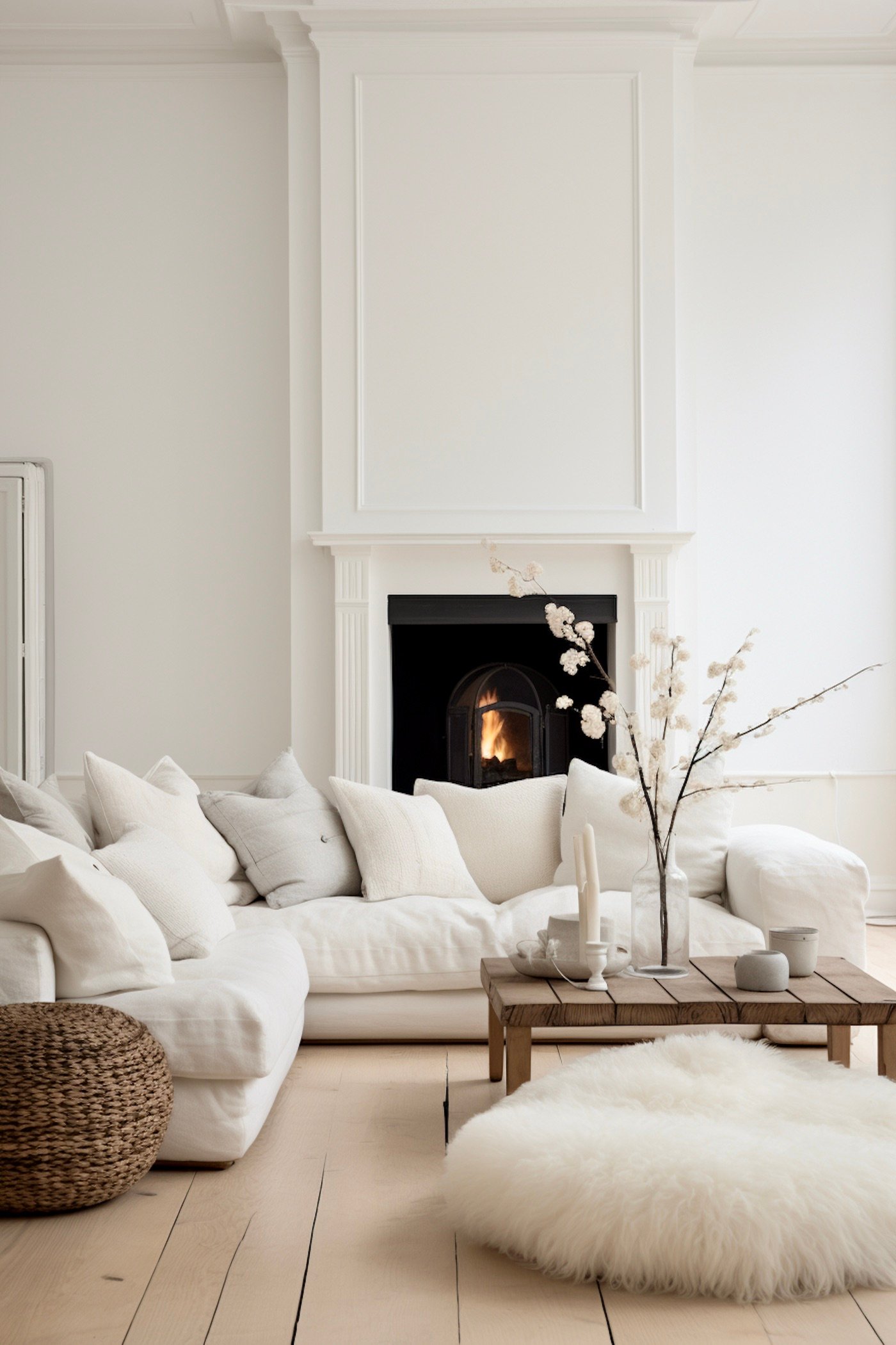 maison blanche intérieur décoration monochrome