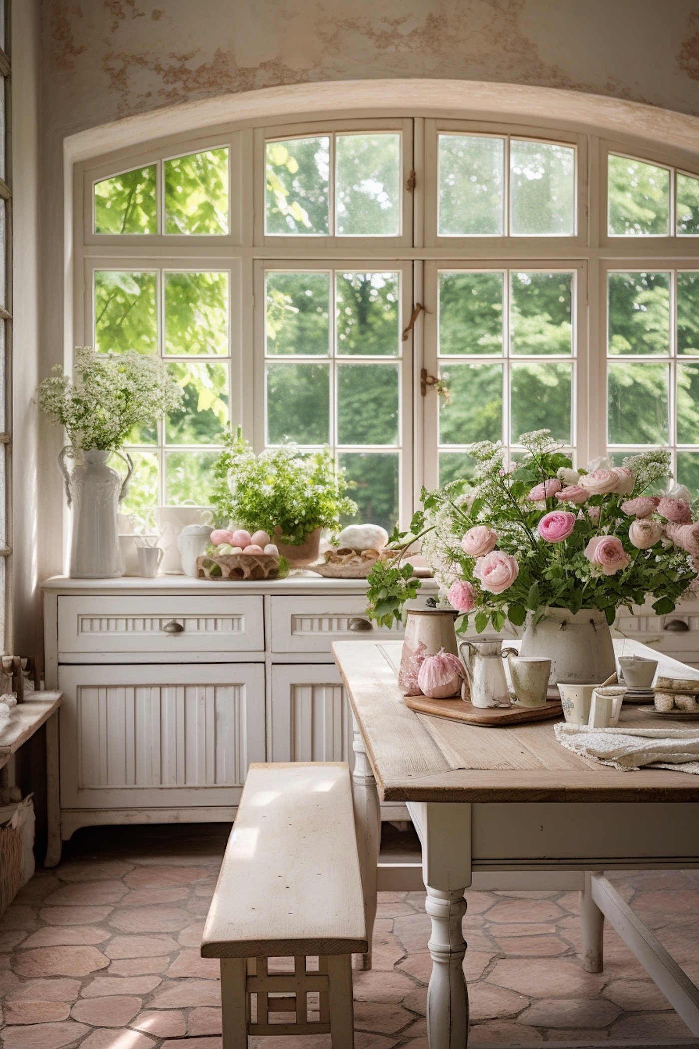 salle à manger maison de campagne shabby chic