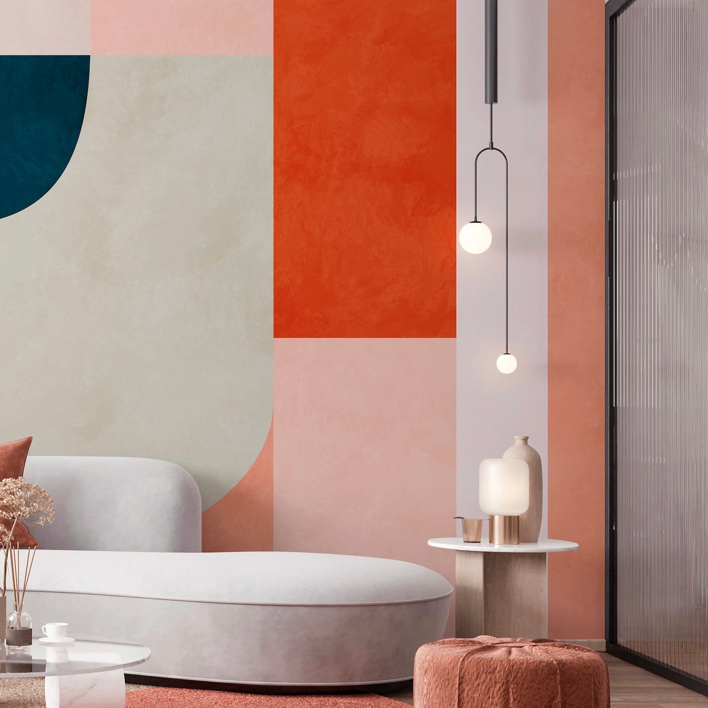 tapisserie murale années 70 pop seventies motifs