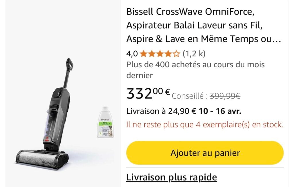 Bissell CrossWave OmniForce poils animaux