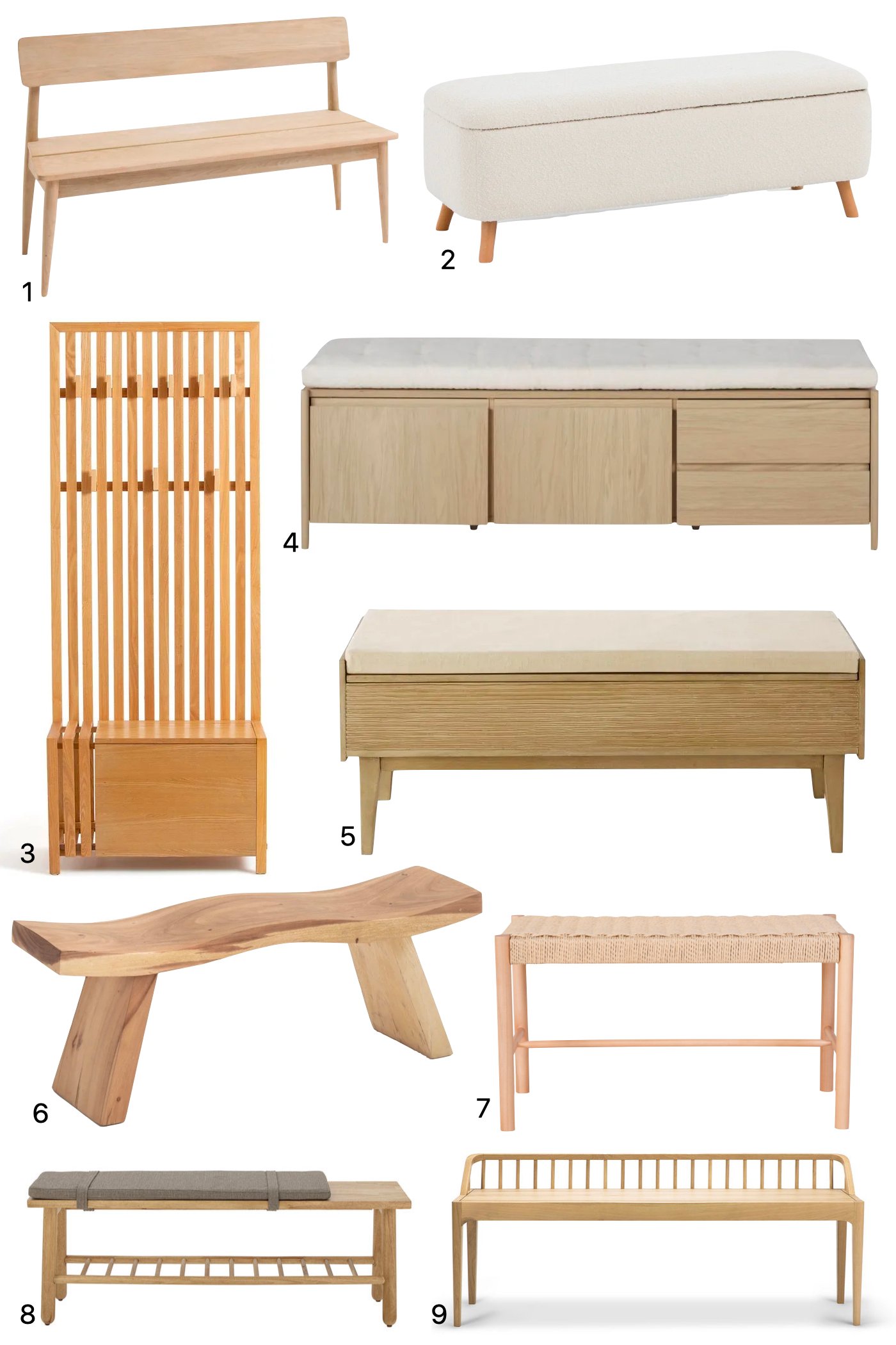 banc entrée bois massif scandinave