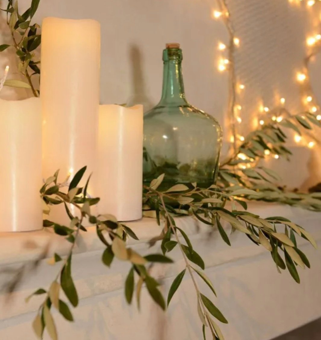 bougie blanche guirlande lumineuse deco noel elegant epuree