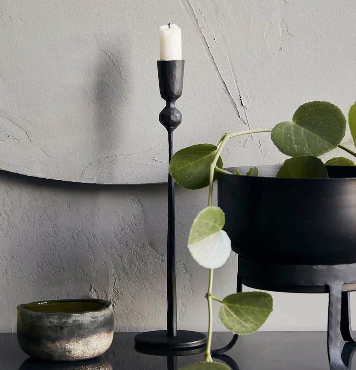 bougie noir salon contemporain design