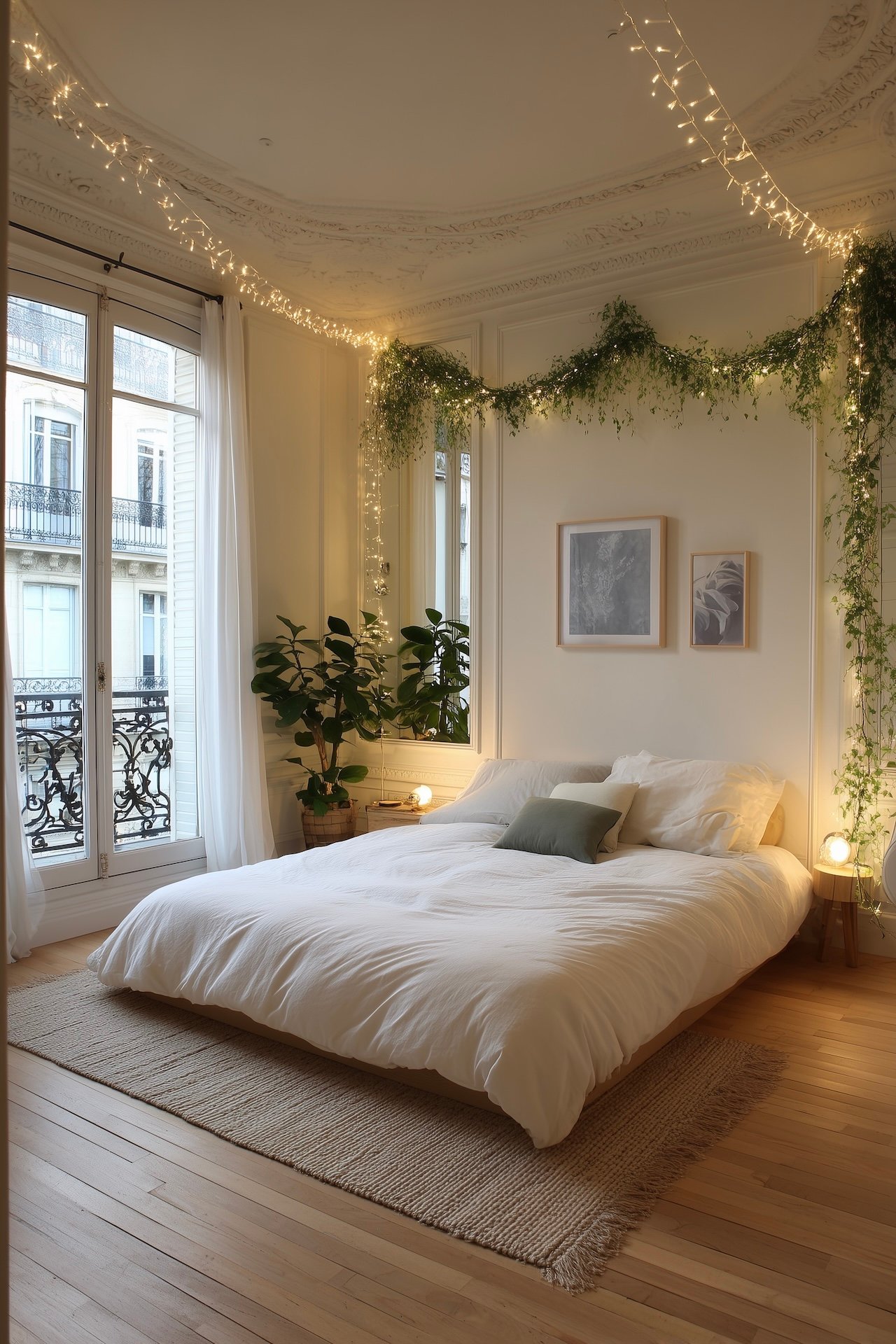 chambre guirlande verdure led plafond