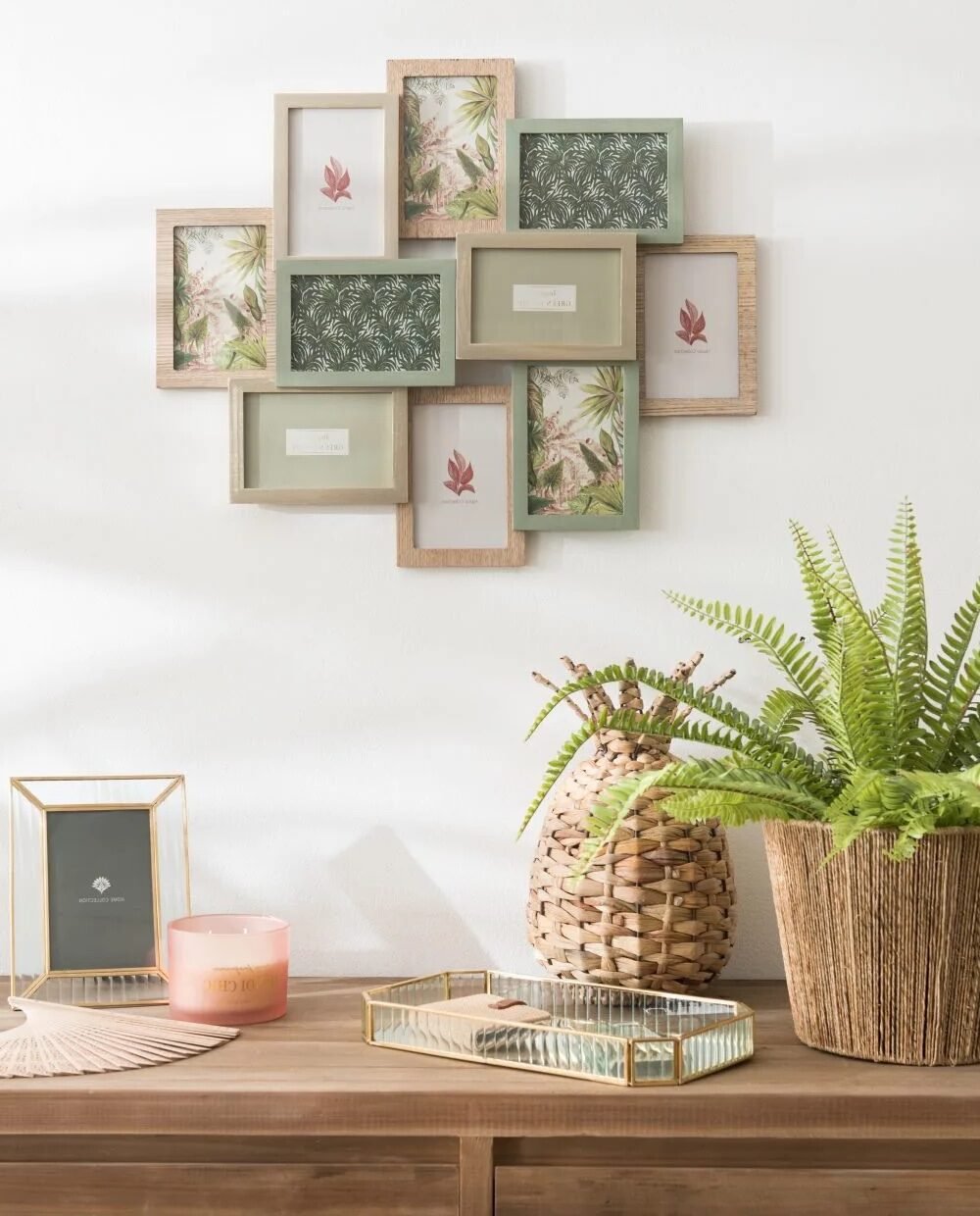 commode bois mur de cadre photo deco nature