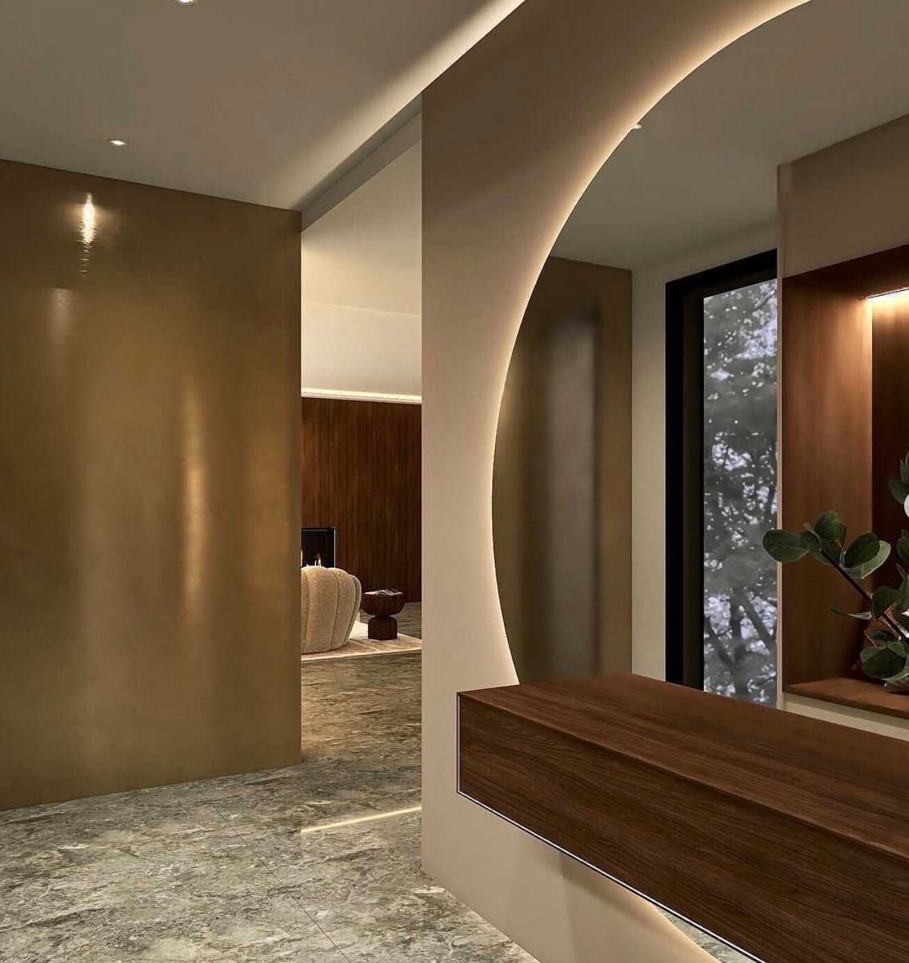 deco entree chic chaleureux bois teck