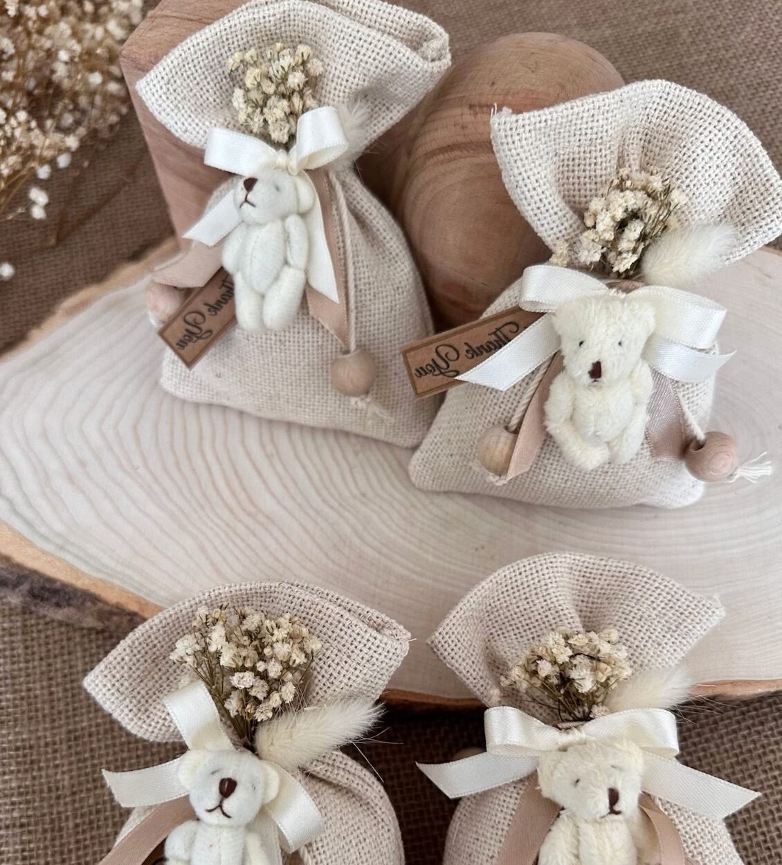 deco rustique sachet lavande blanc