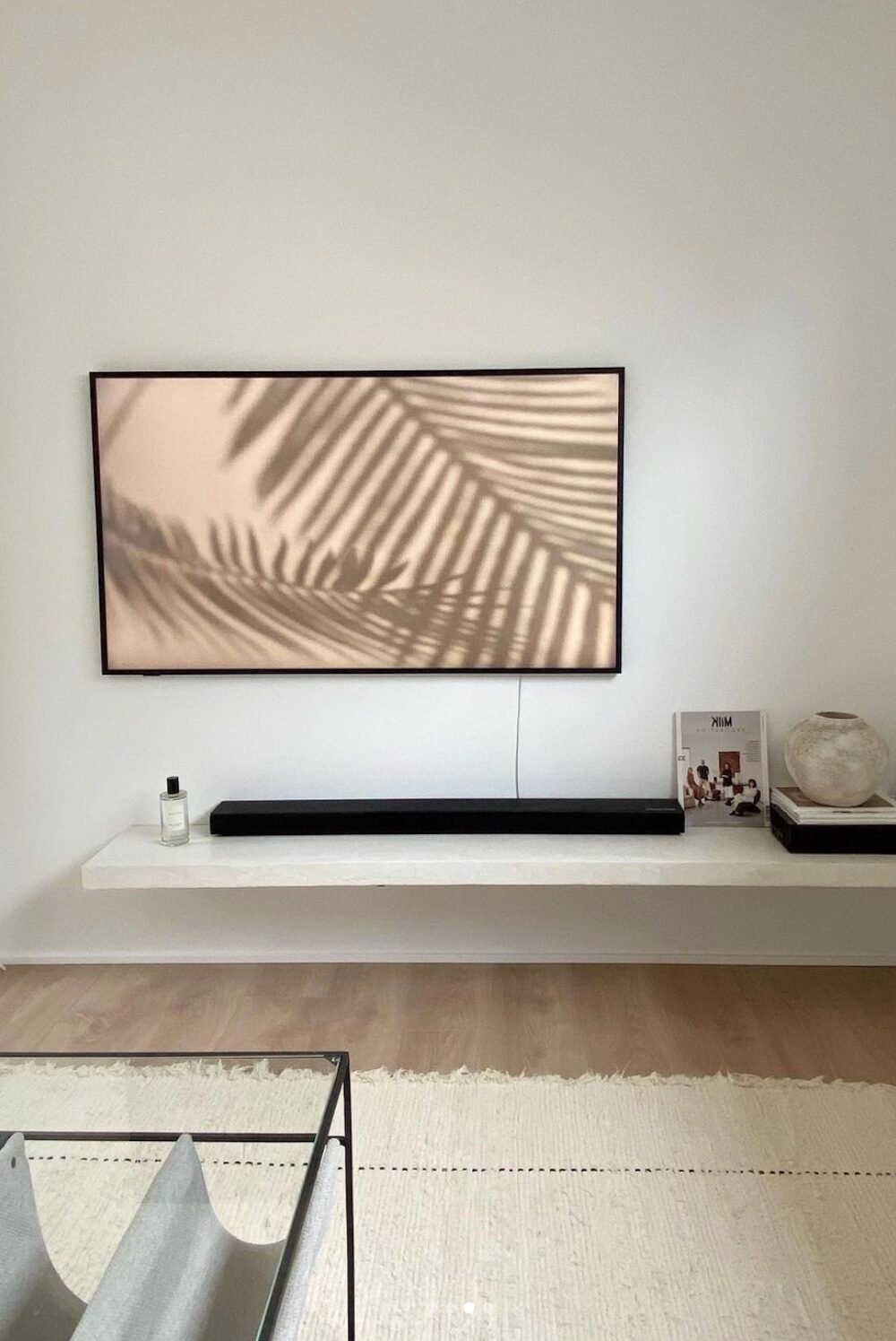 deco salon ecran tele feuillage deco nature champetre