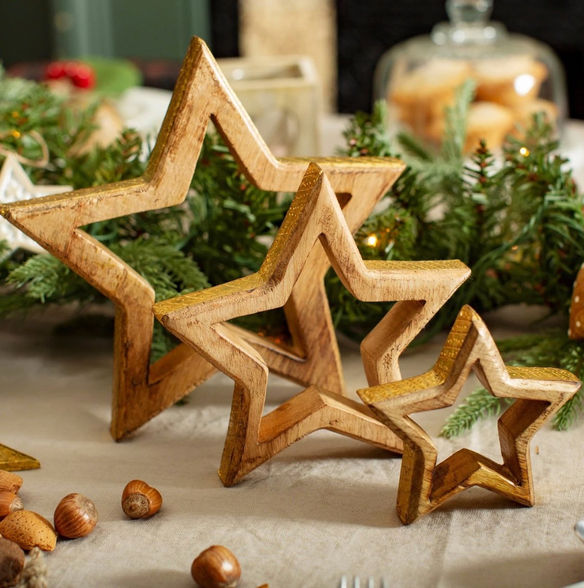 deco sapin noel decoration etoile bois
