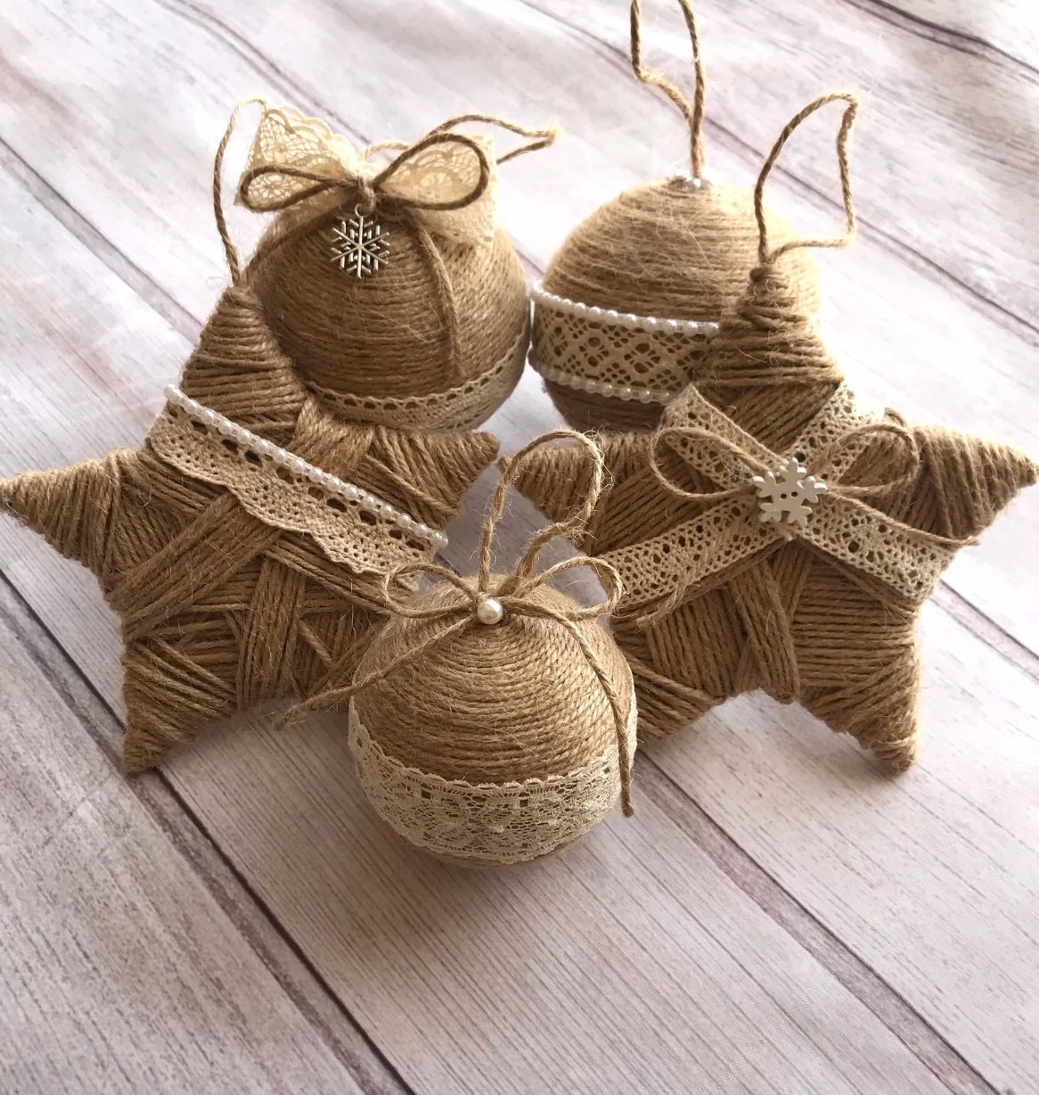 etoile toile jute marron deco ethique recycle