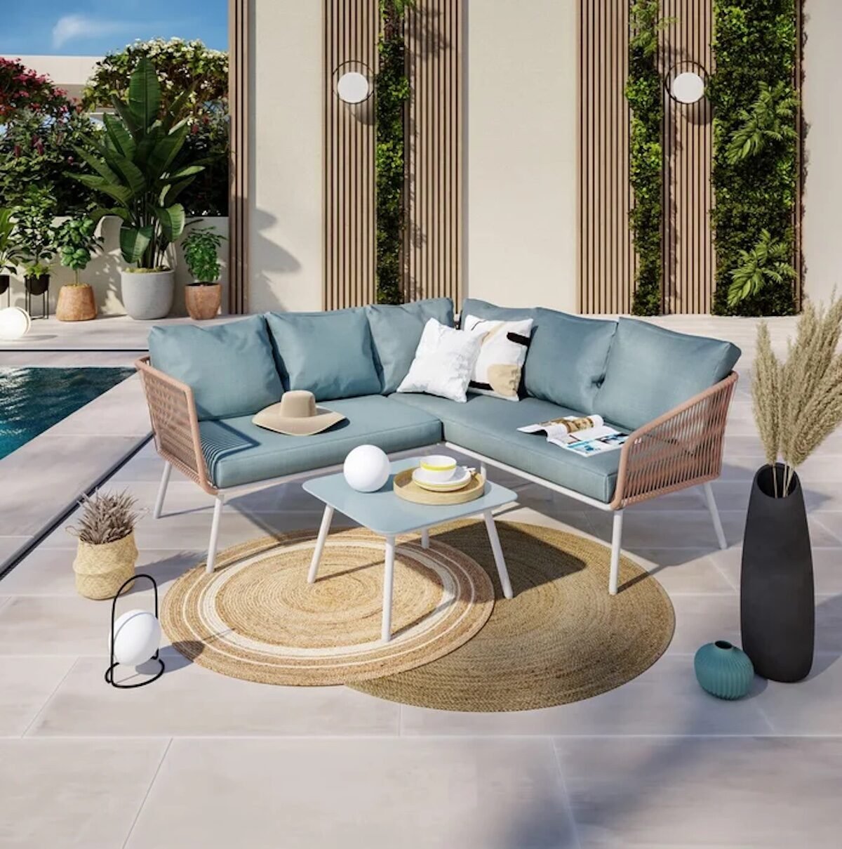 salon design moderne tapis rond