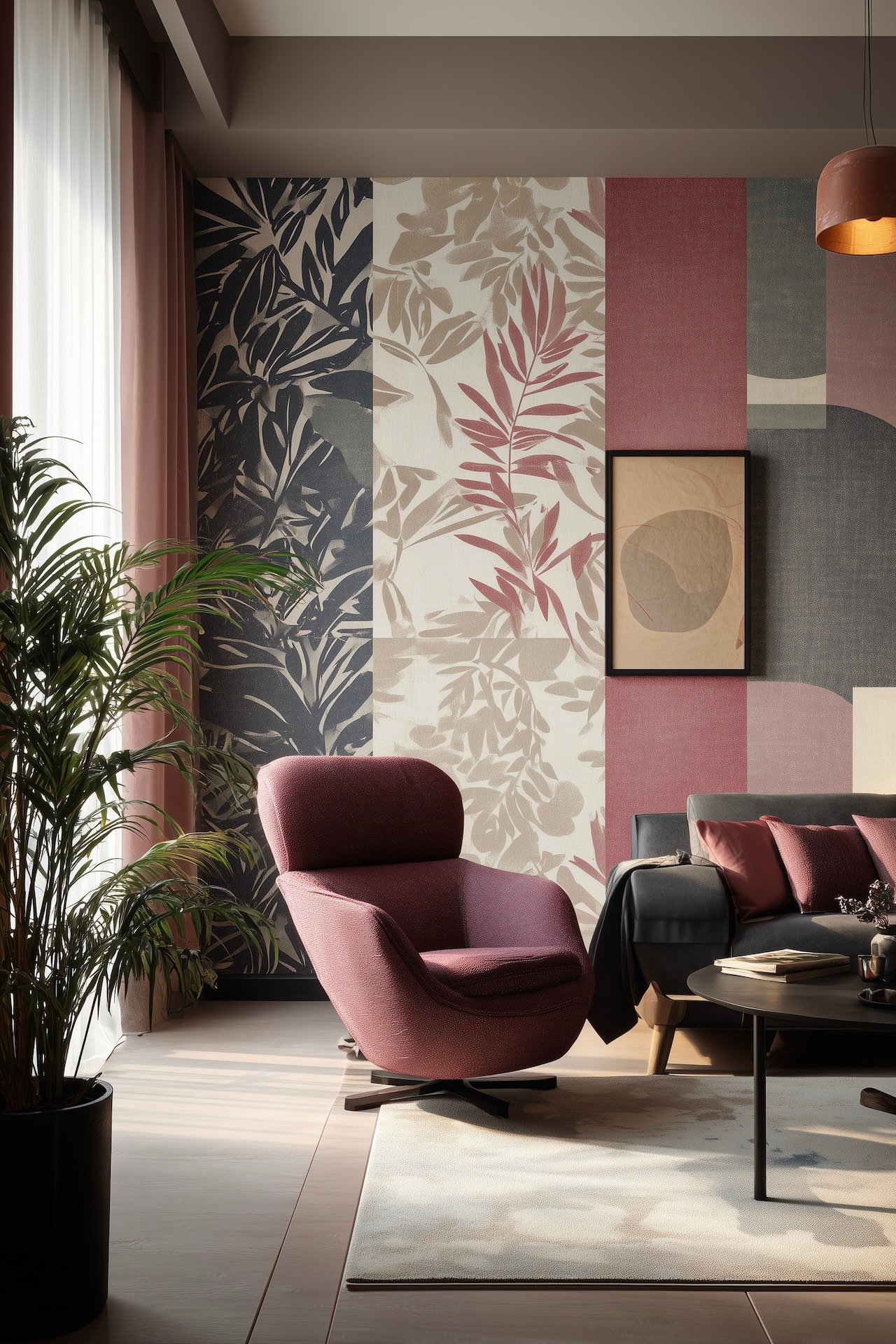 tendance 2026 papier peint les motif rose patchwork