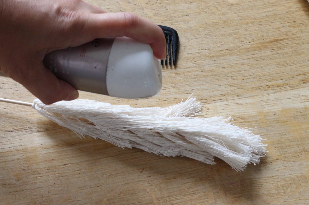 astuce bricolage macramé laque cheveux